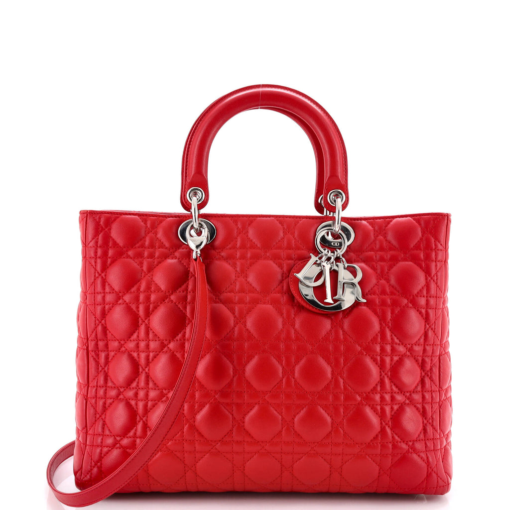 Lady Dior Bag Cannage Quilt Lambskin Large