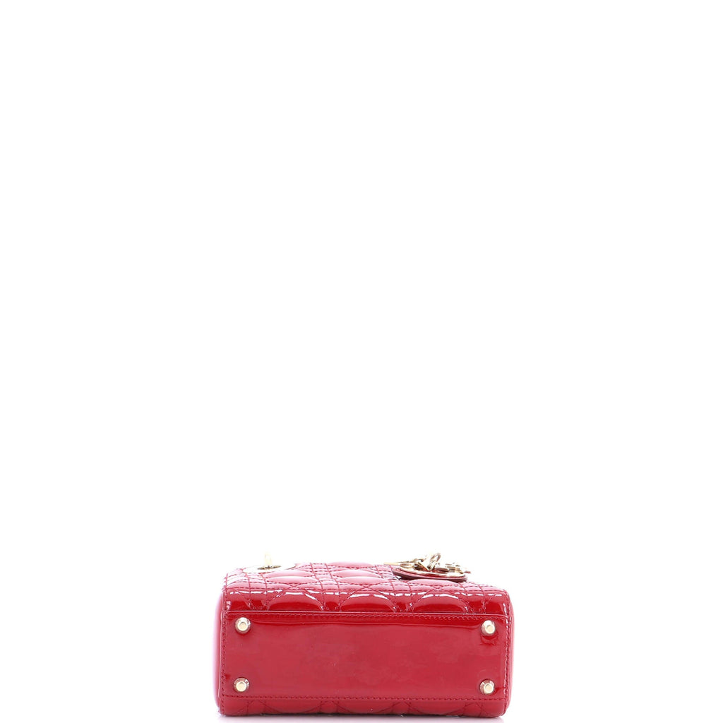 Lady Dior Chain Bag Cannage Quilt Patent Mini