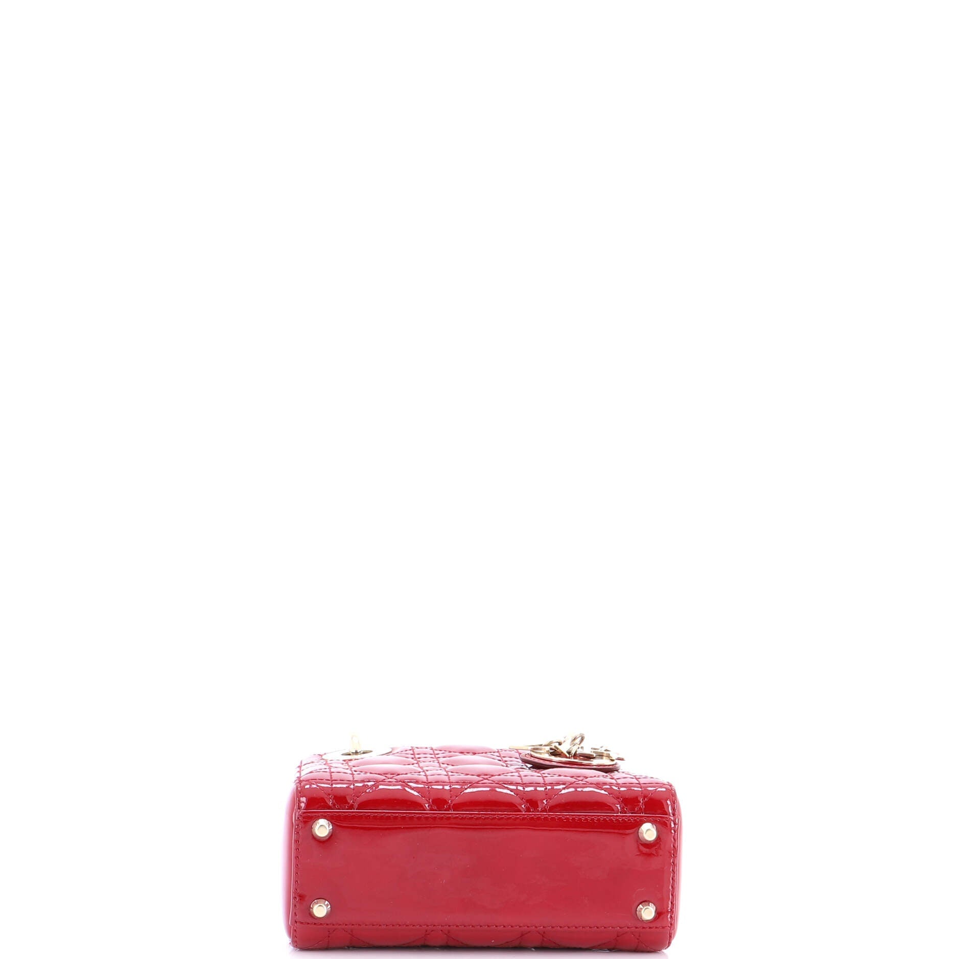 Lady Dior Chain Bag Cannage Quilt Patent Mini