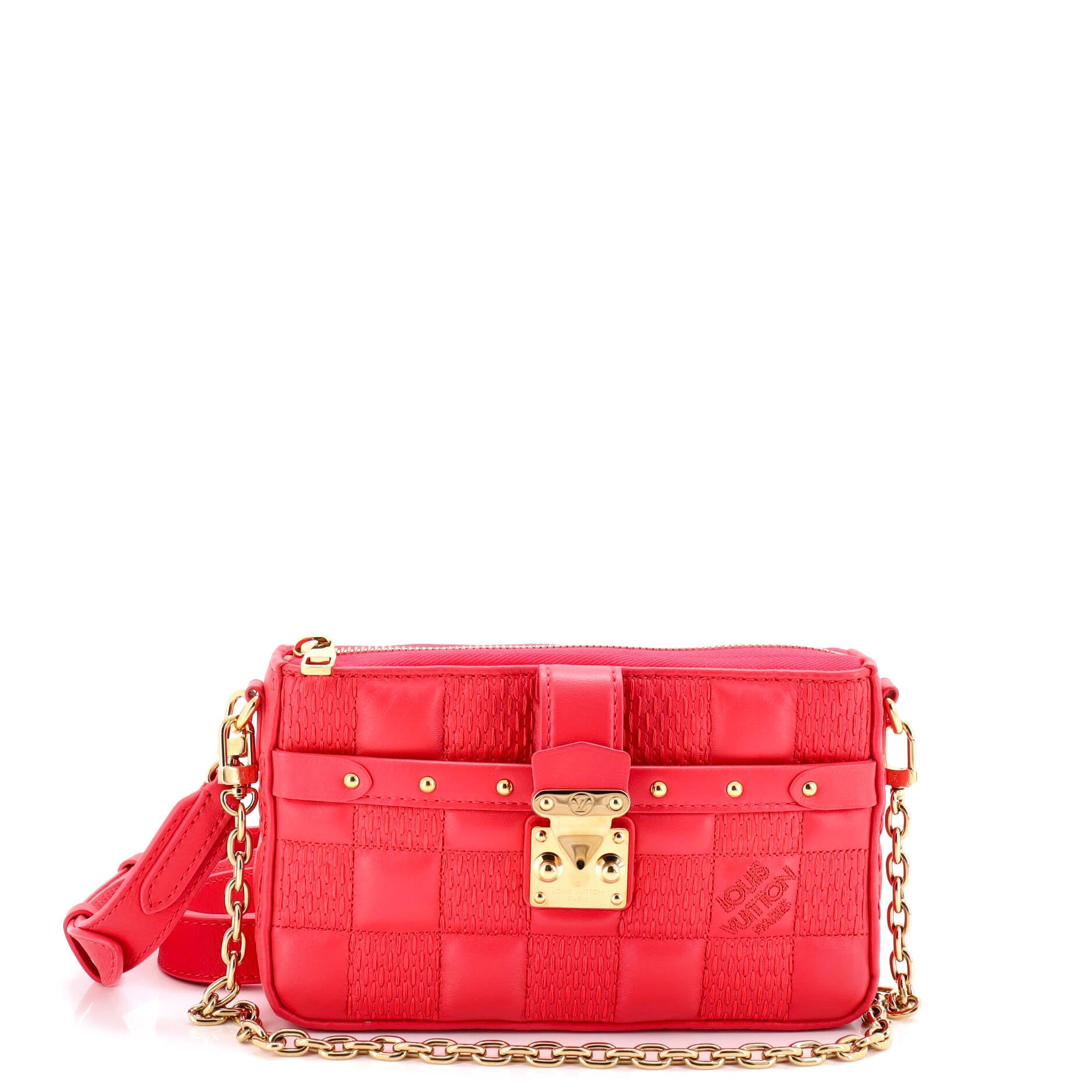 Pochette Troca Damier Quilted Lambskin MM