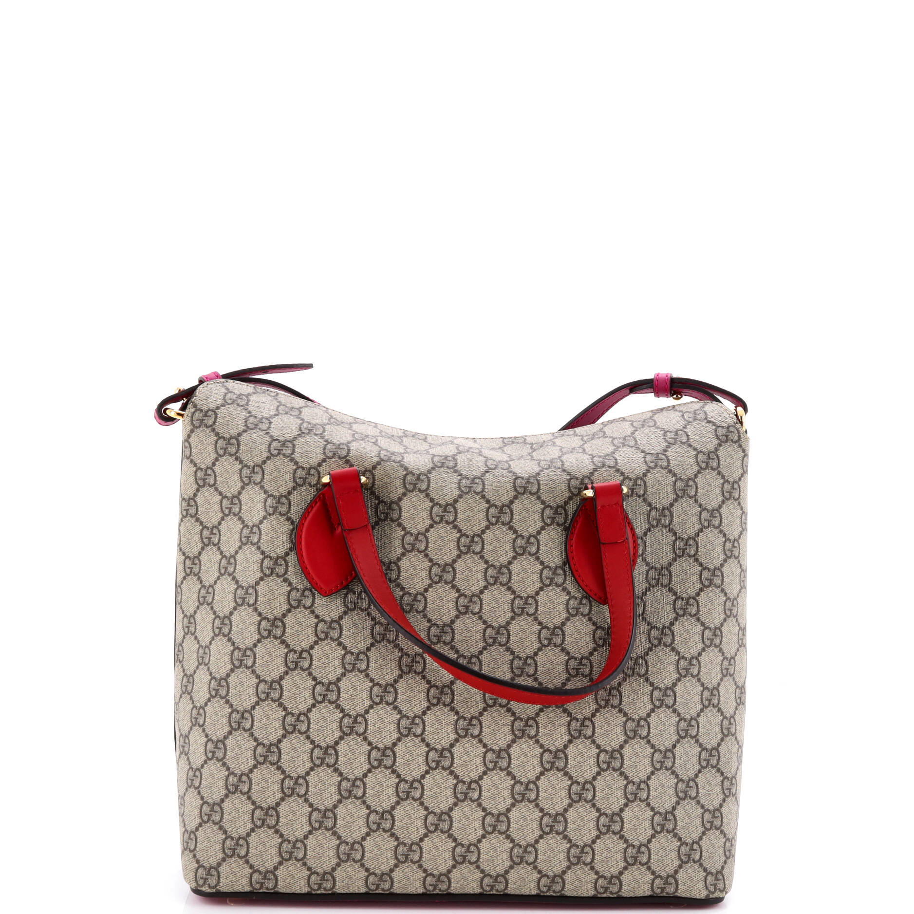 Signature Fold Over Tote GG Coated Canvas with Leather Medium