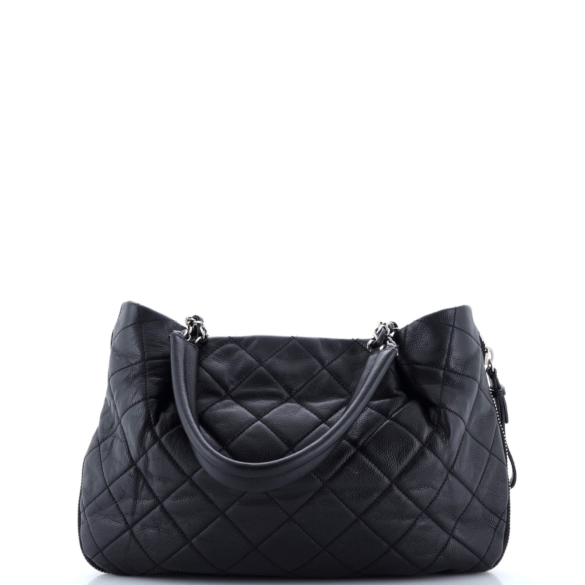 Timeless CC Expandable Tote Quilted Caviar Medium