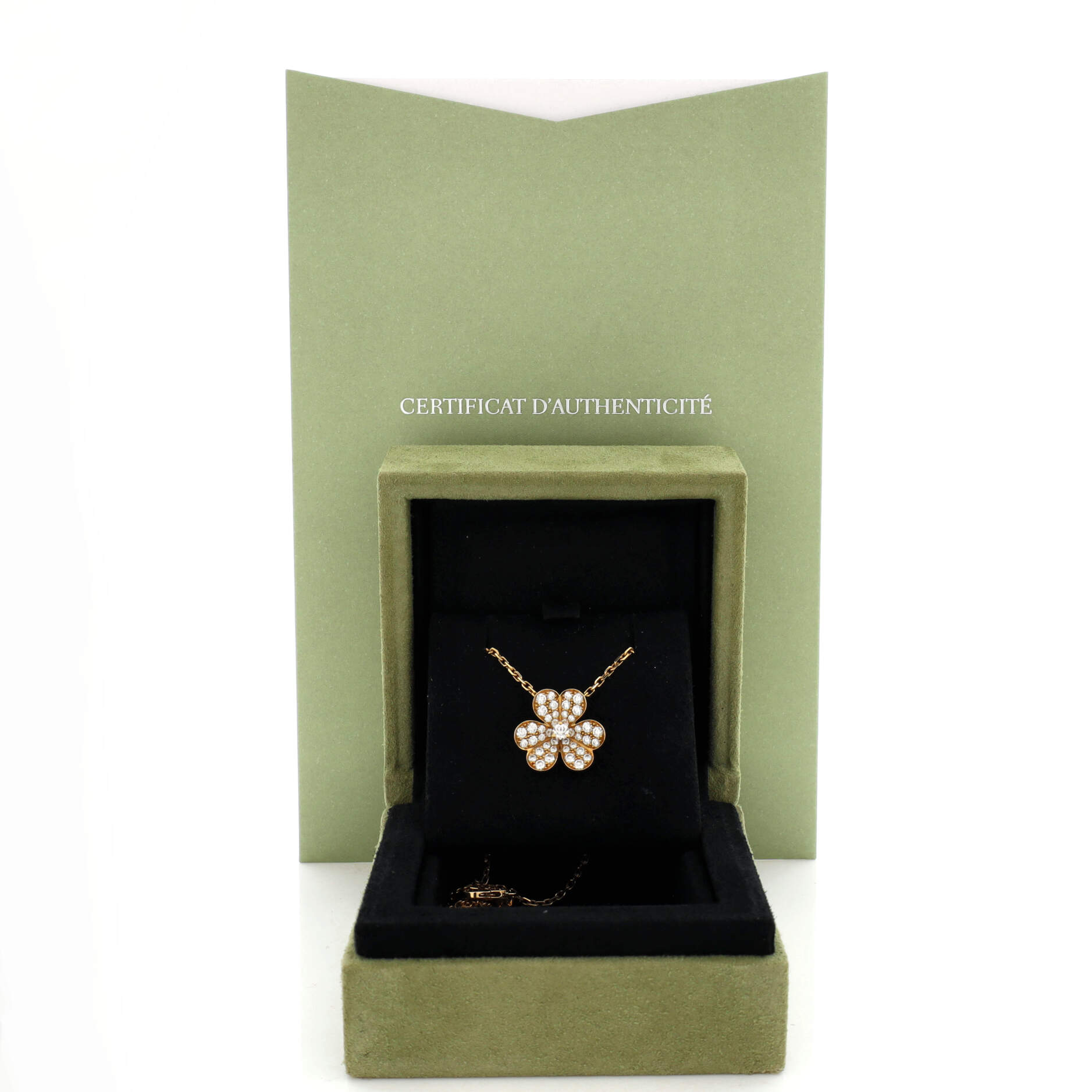 Frivole Pendant Necklace 18K Yellow Gold with Pave Diamonds Small
