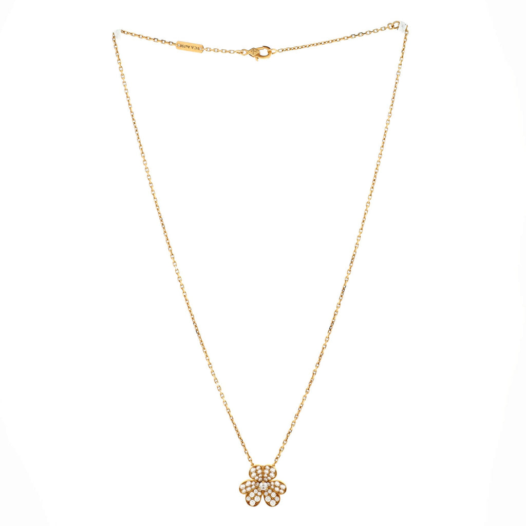 Frivole Pendant Necklace 18K Yellow Gold with Pave Diamonds Small