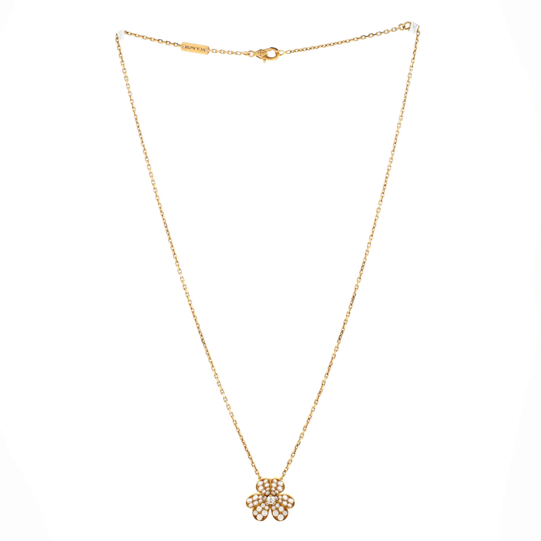Frivole Pendant Necklace 18K Yellow Gold with Pave Diamonds Small