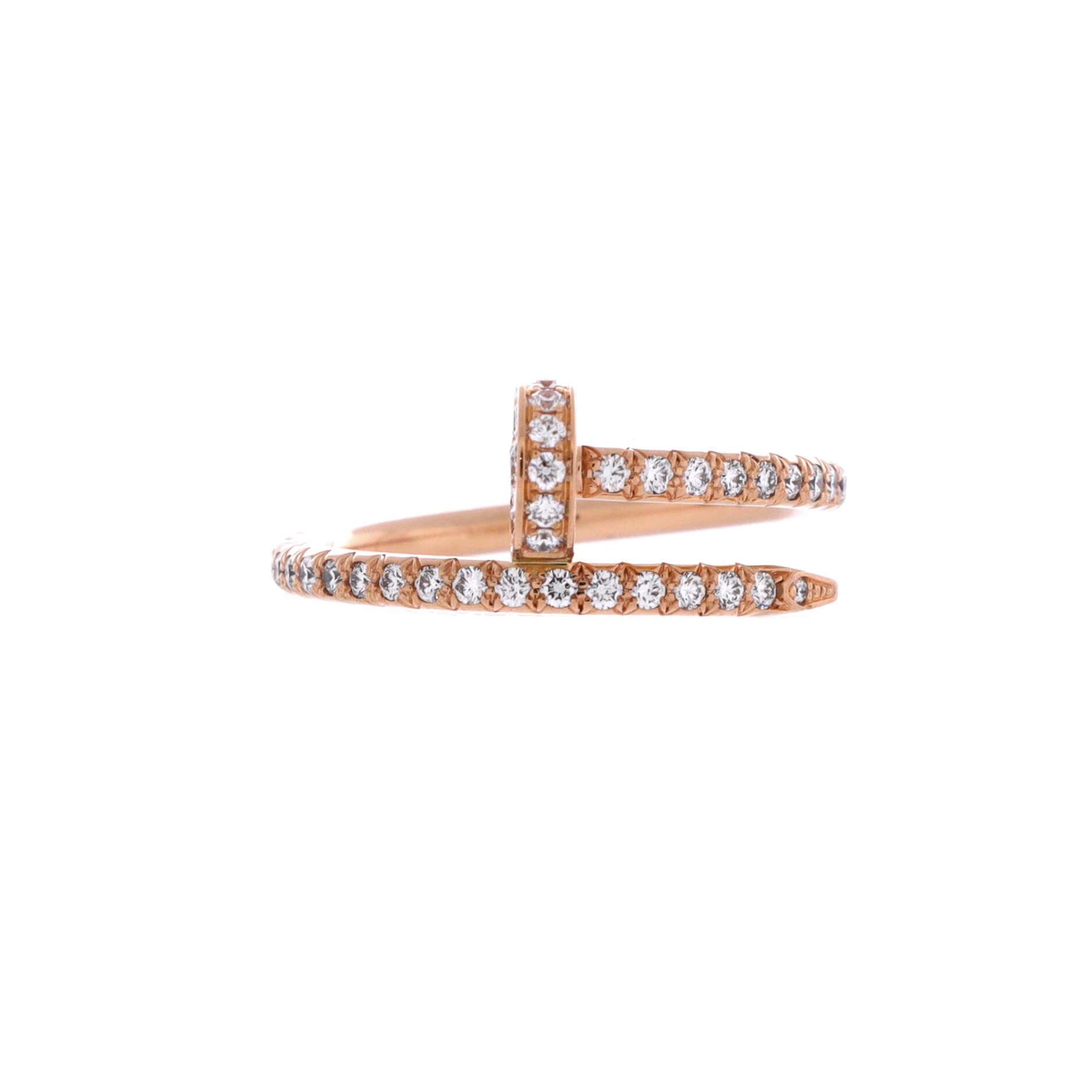 Juste un Clou Paved Ring 18K Rose Gold with Diamonds Small