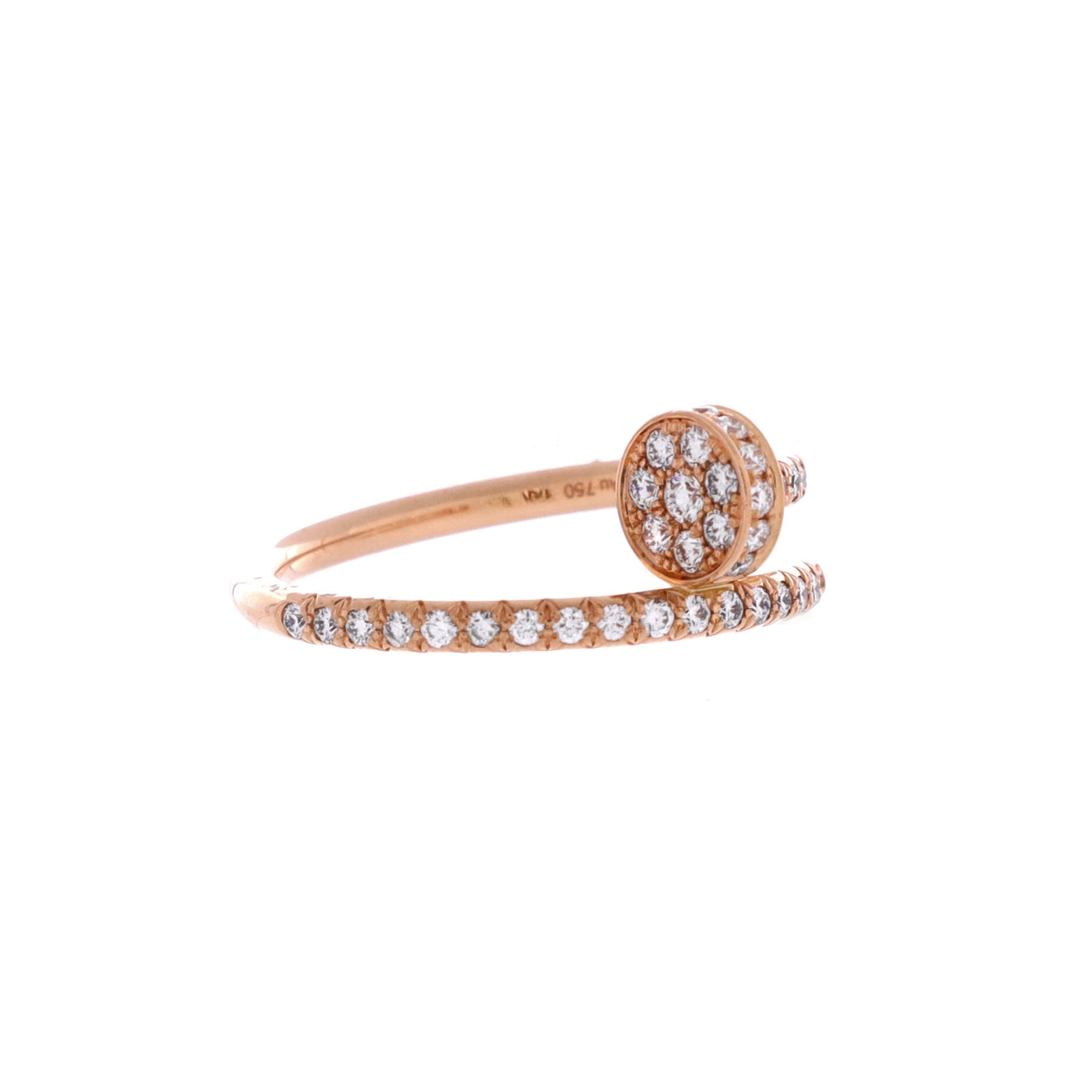 Juste un Clou Paved Ring 18K Rose Gold with Diamonds Small