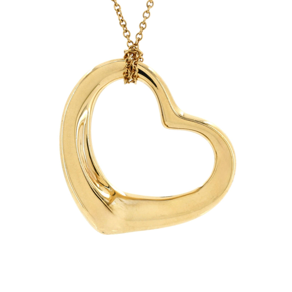Elsa Peretti Open Heart Pendant Necklace 18K Yellow Gold 28mm