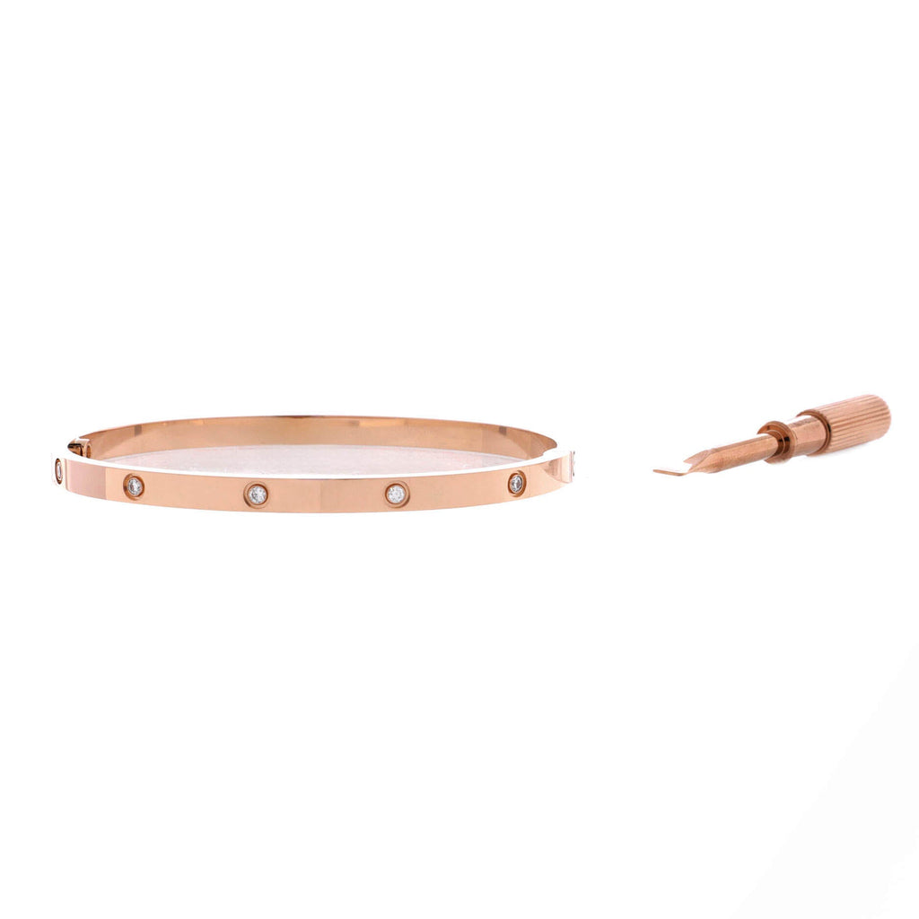 Love 10 Diamond Bracelet 18K Rose Gold with Diamonds Small