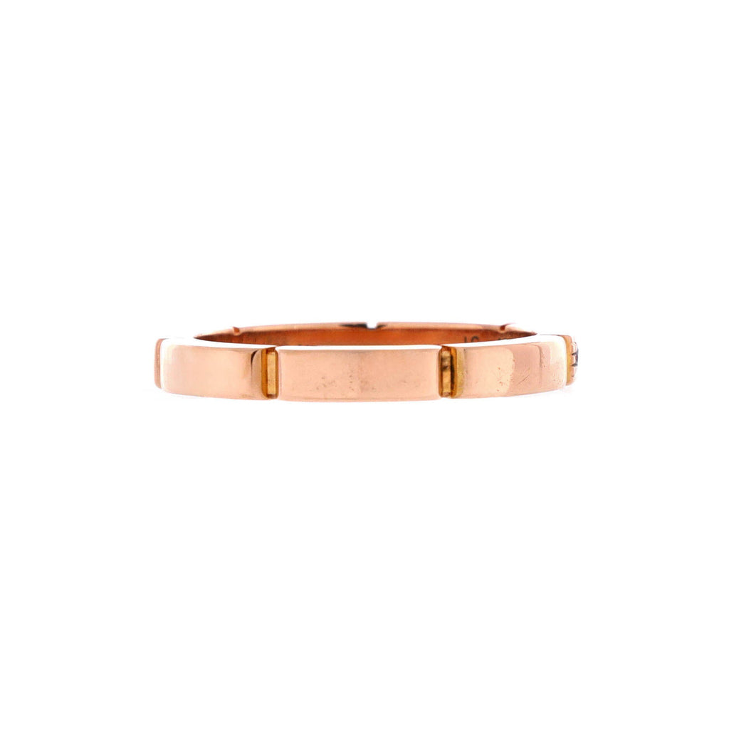 Maillon Panthere Band Ring 18K Rose Gold with Semi Pave Diamonds