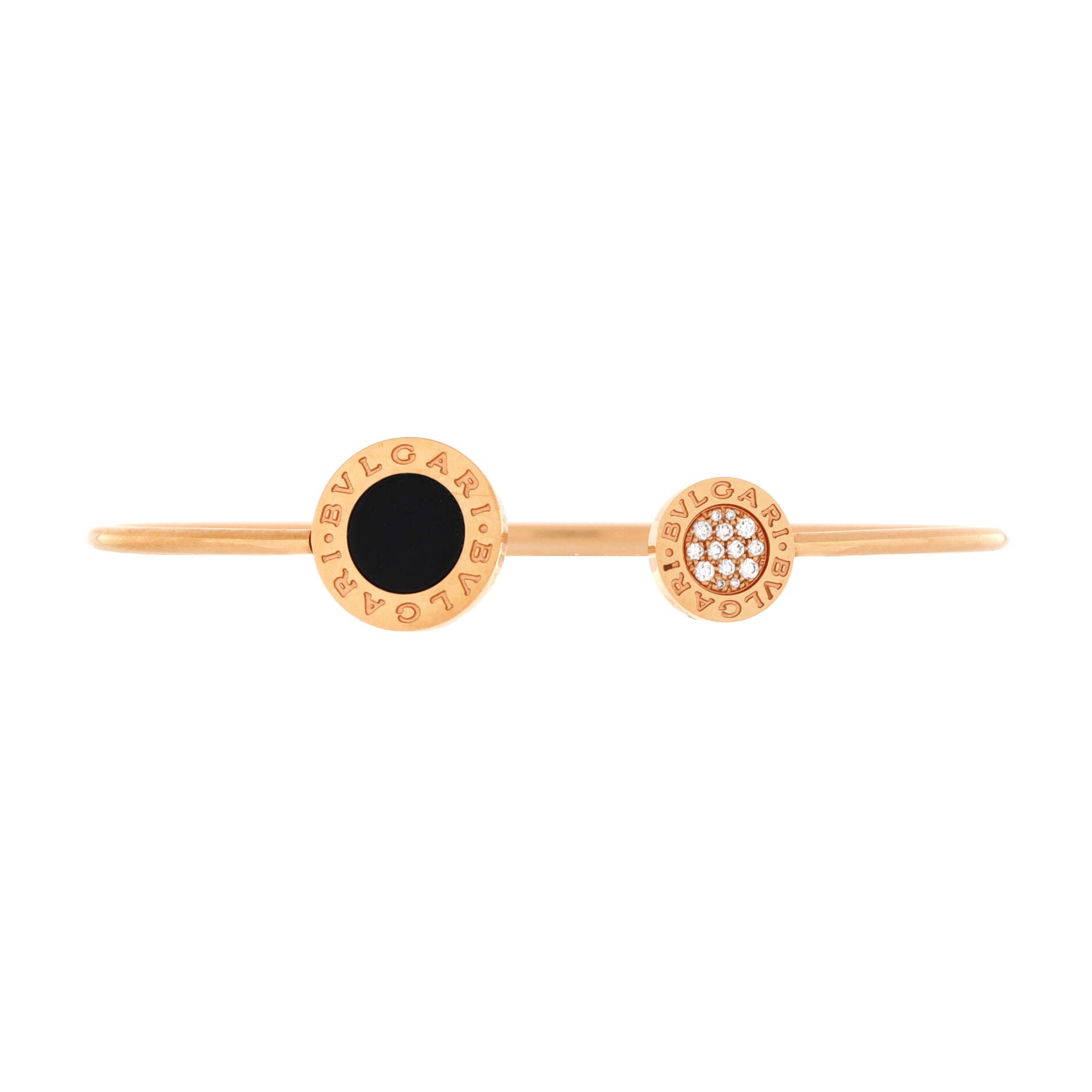 Bvlgari Bvlgari Cuff Bracelet 18K Rose Gold with Onyx and Diamonds