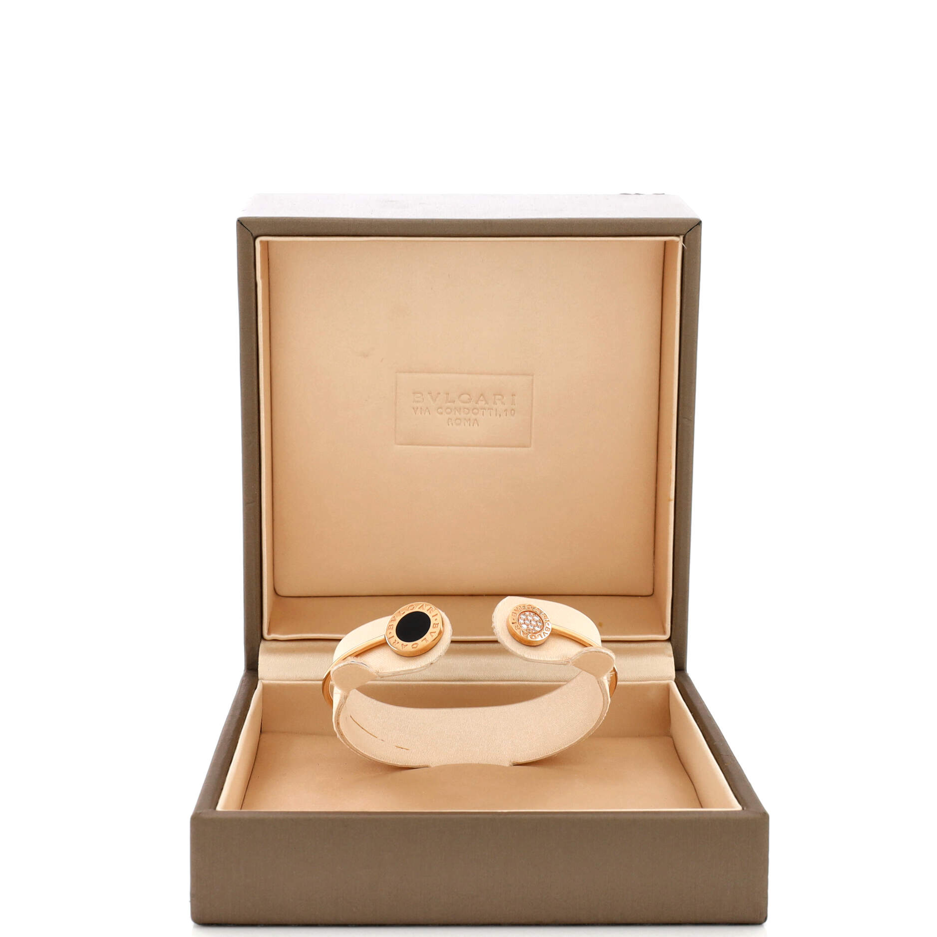 Bvlgari Bvlgari Cuff Bracelet 18K Rose Gold with Onyx and Diamonds