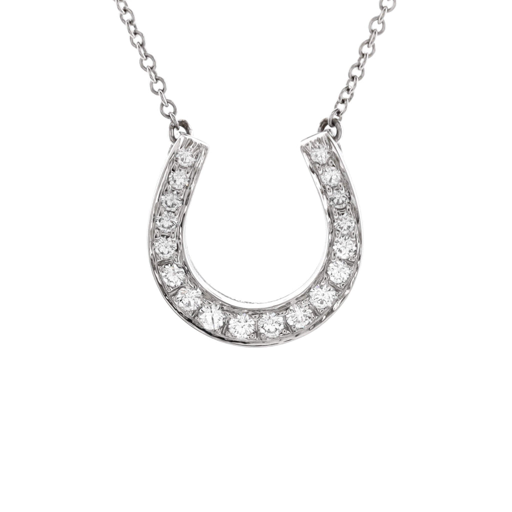 Horseshoe Necklace Platinum with Diamonds