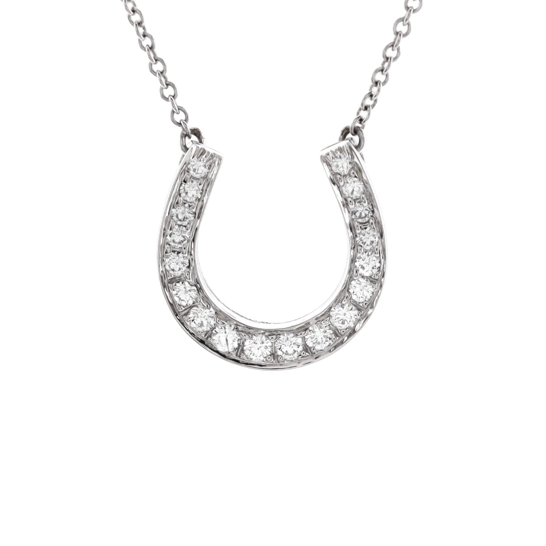 Horseshoe Necklace Platinum with Diamonds