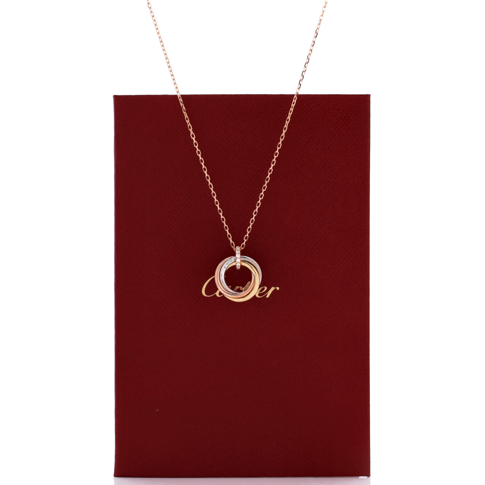Trinity Pendant Necklace 18K Tricolor Gold and Diamonds