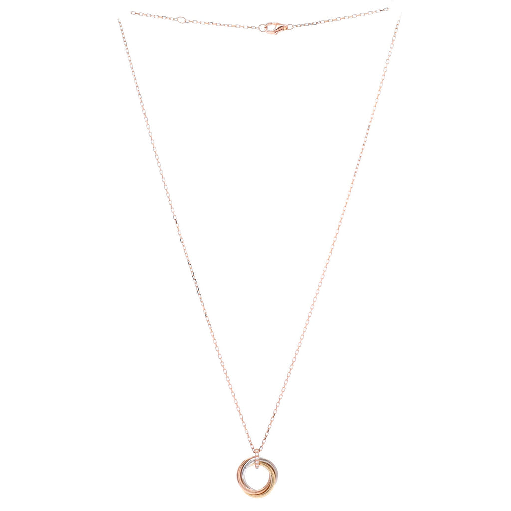 Trinity Pendant Necklace 18K Tricolor Gold and Diamonds