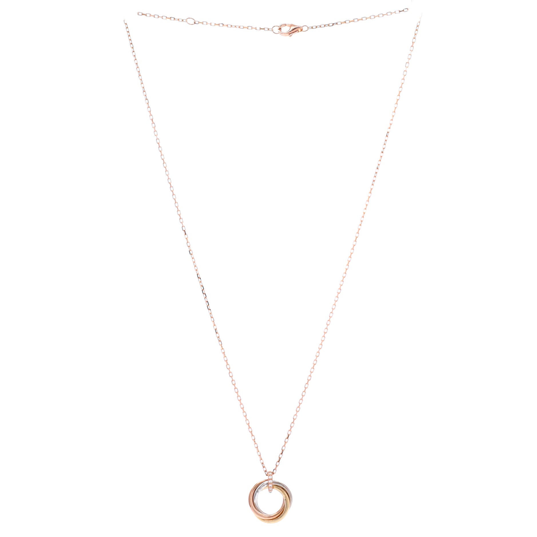 Trinity Pendant Necklace 18K Tricolor Gold and Diamonds