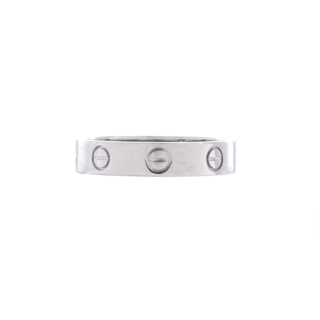 Love Wedding Band 1 Diamond Ring 18K White Gold with Diamond