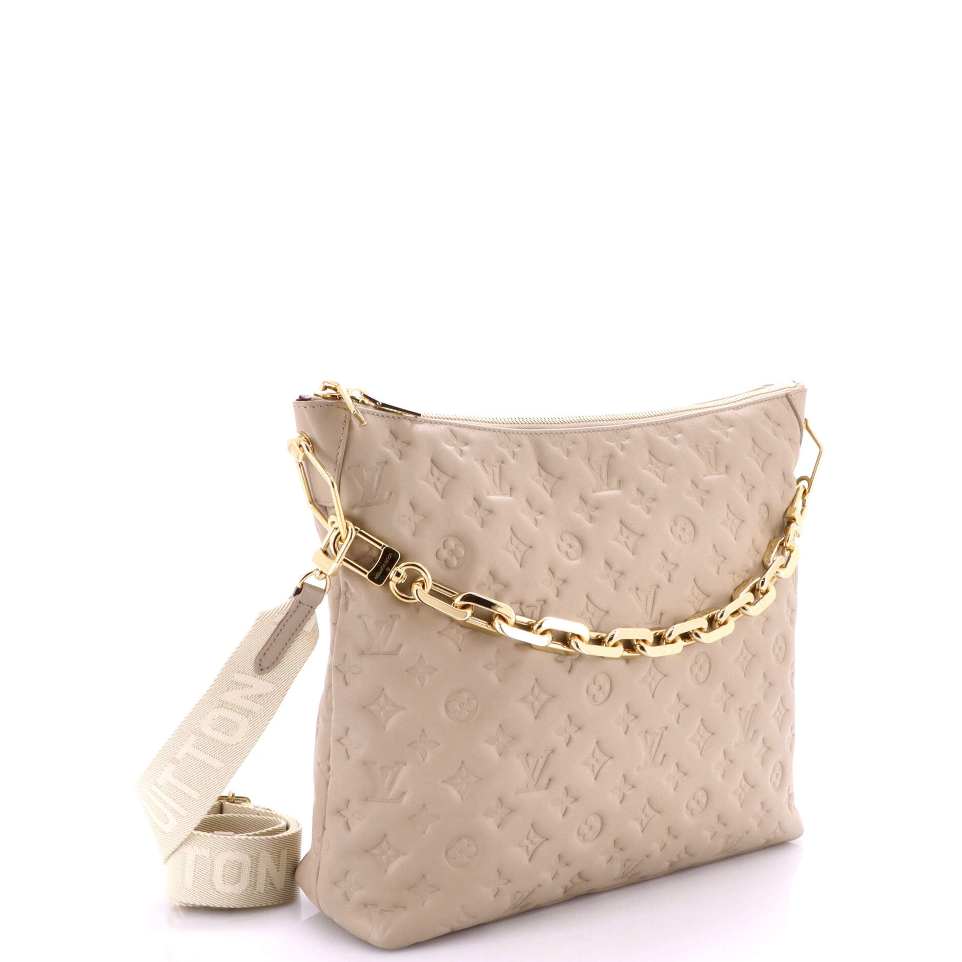 Coussin Hobo Monogram Embossed Lambskin MM