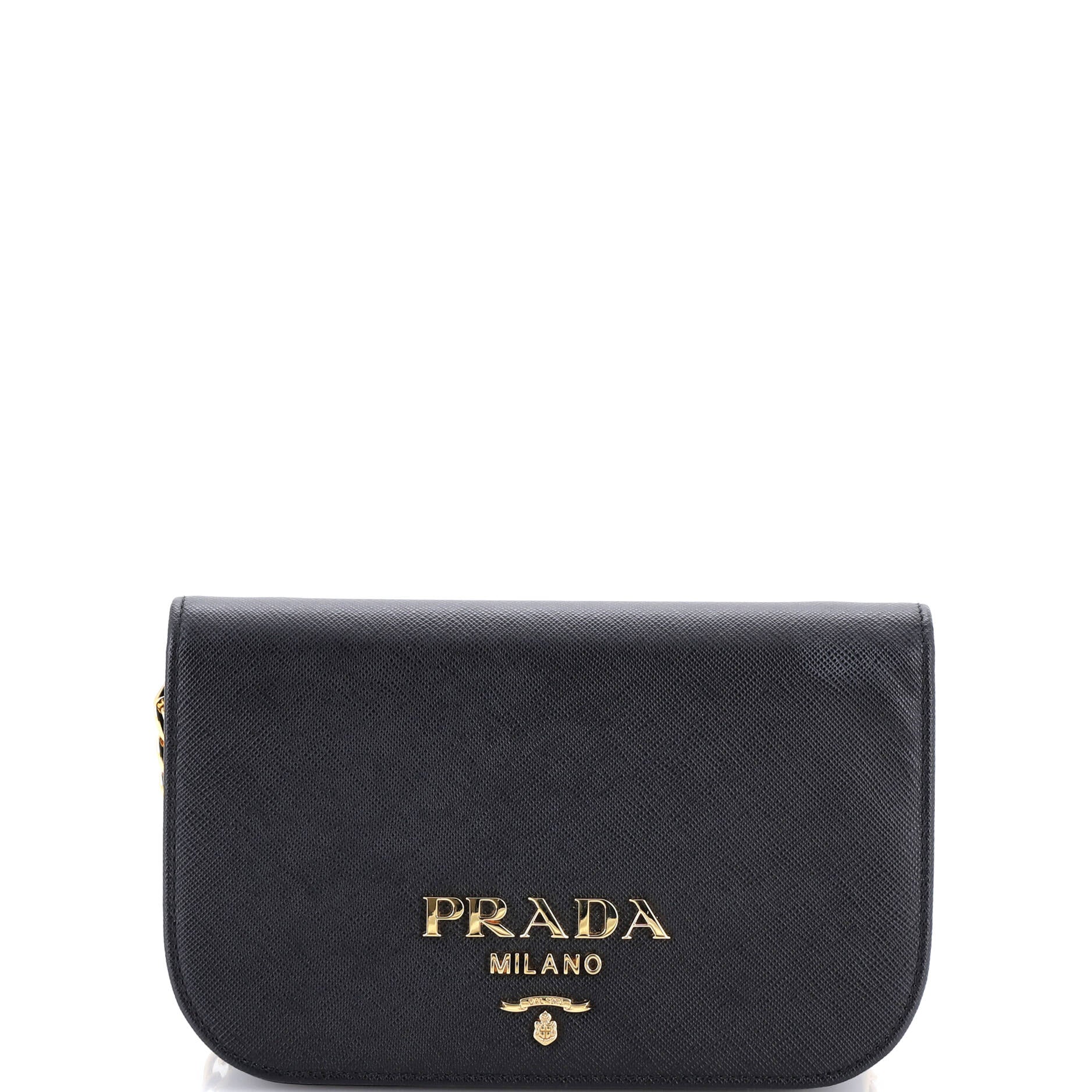 Convertible Flap Clutch Saffiano Leather Small