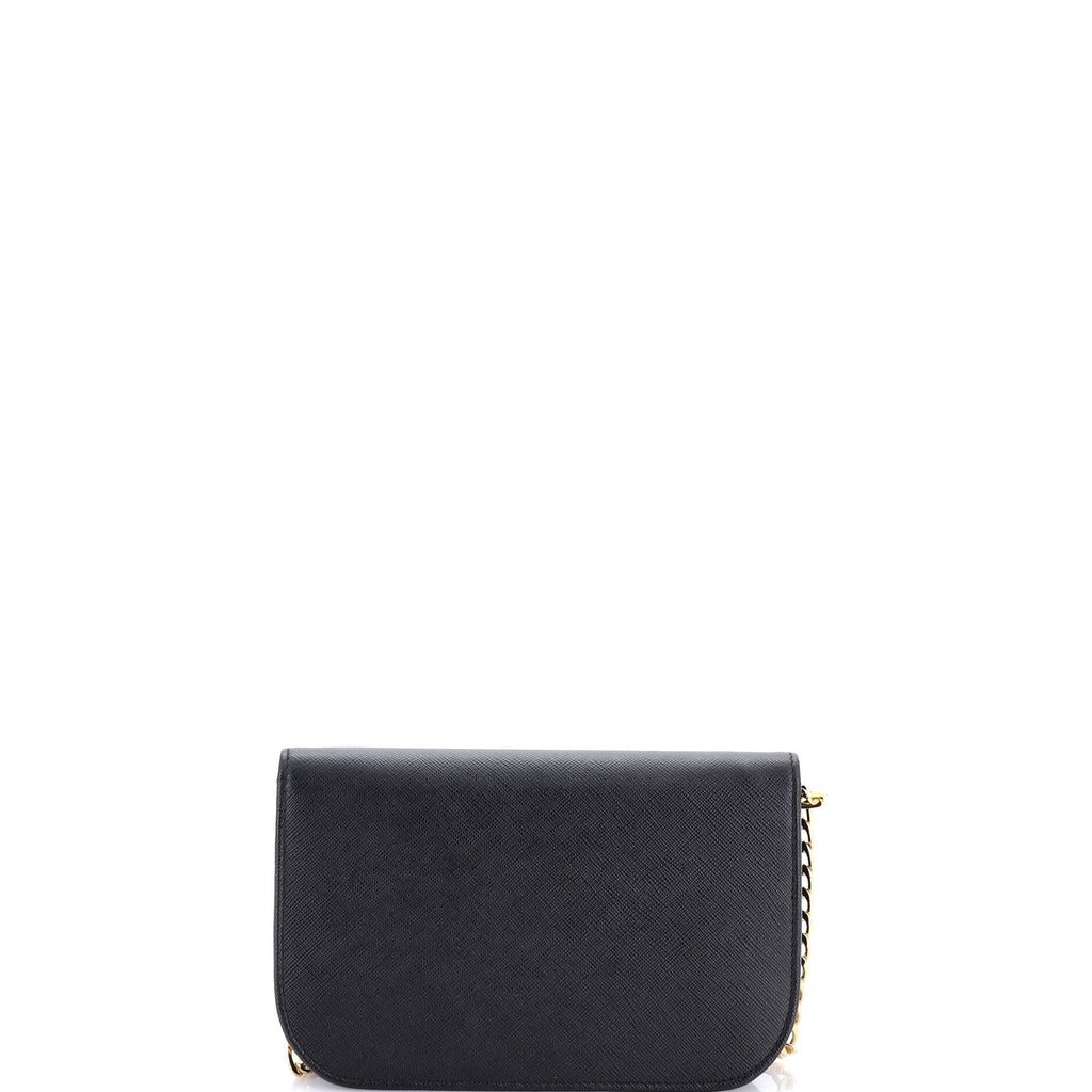 Convertible Flap Clutch Saffiano Leather Small