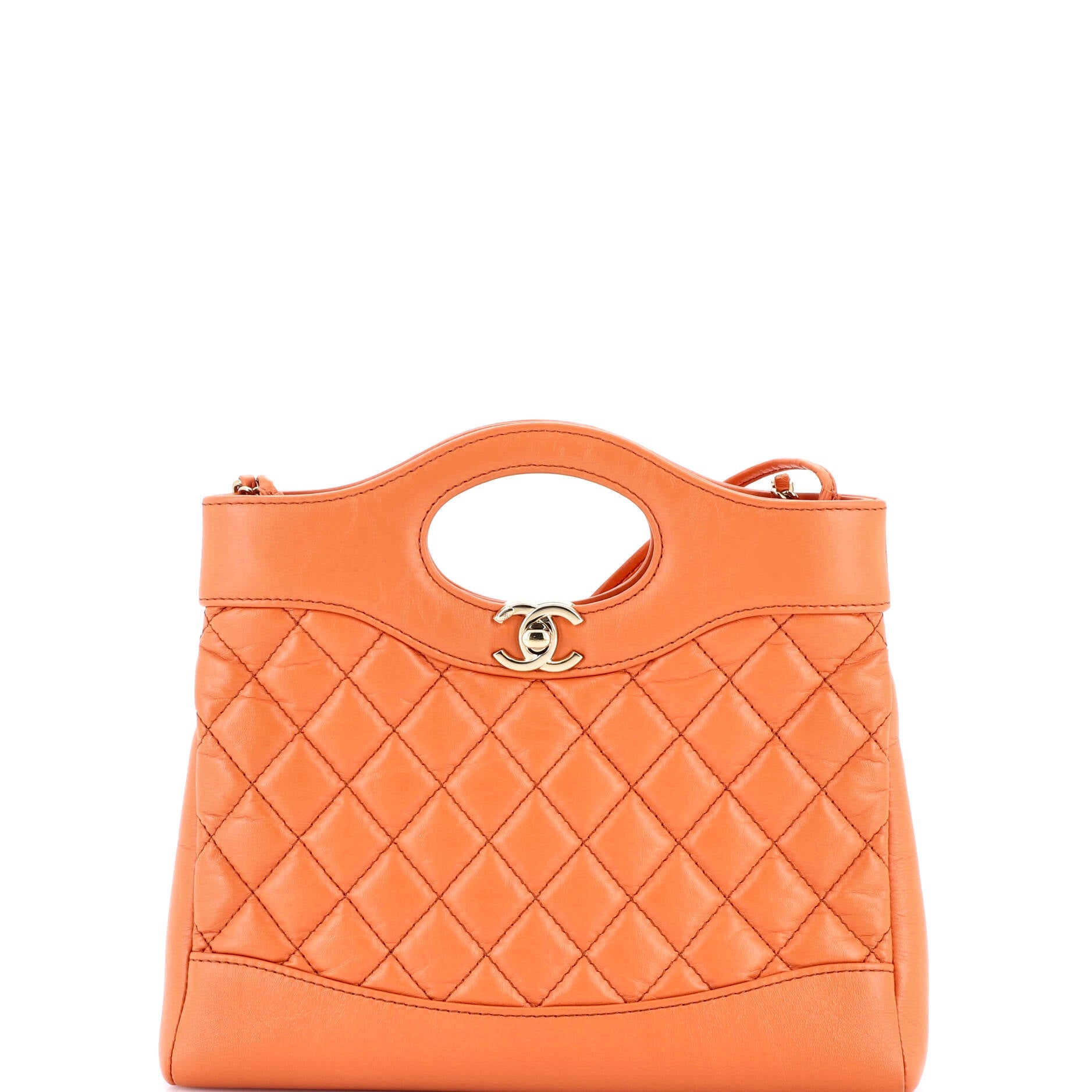31 Shopping Bag Quilted Crumpled Calfskin Mini