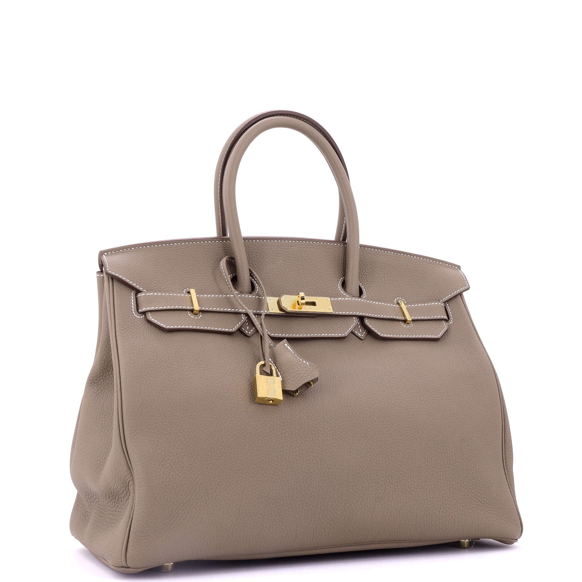 Birkin Handbag Grey Togo with Gold Hardware 35