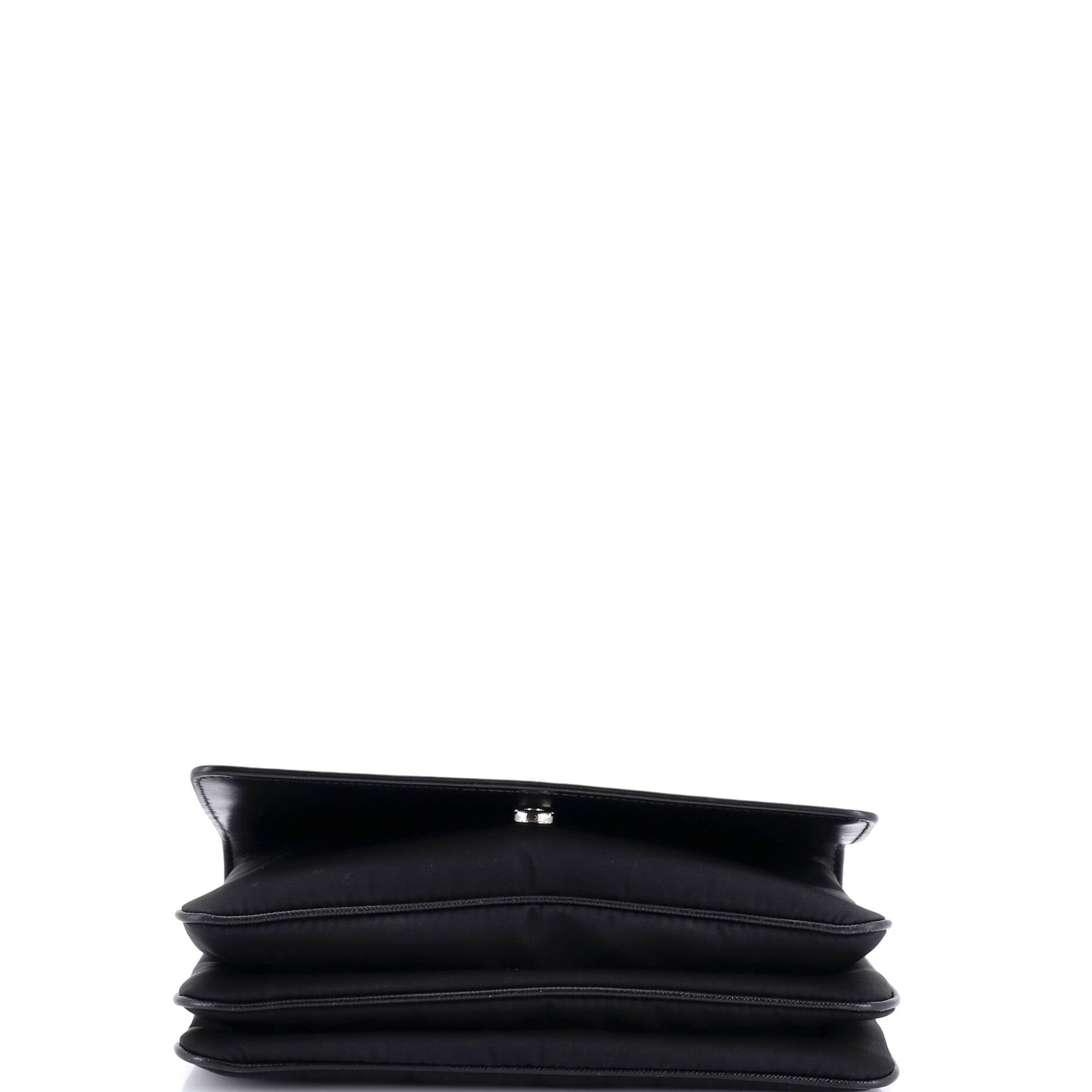 Chain Flap Crossbody Bag Tessuto and Saffiano Leather Medium