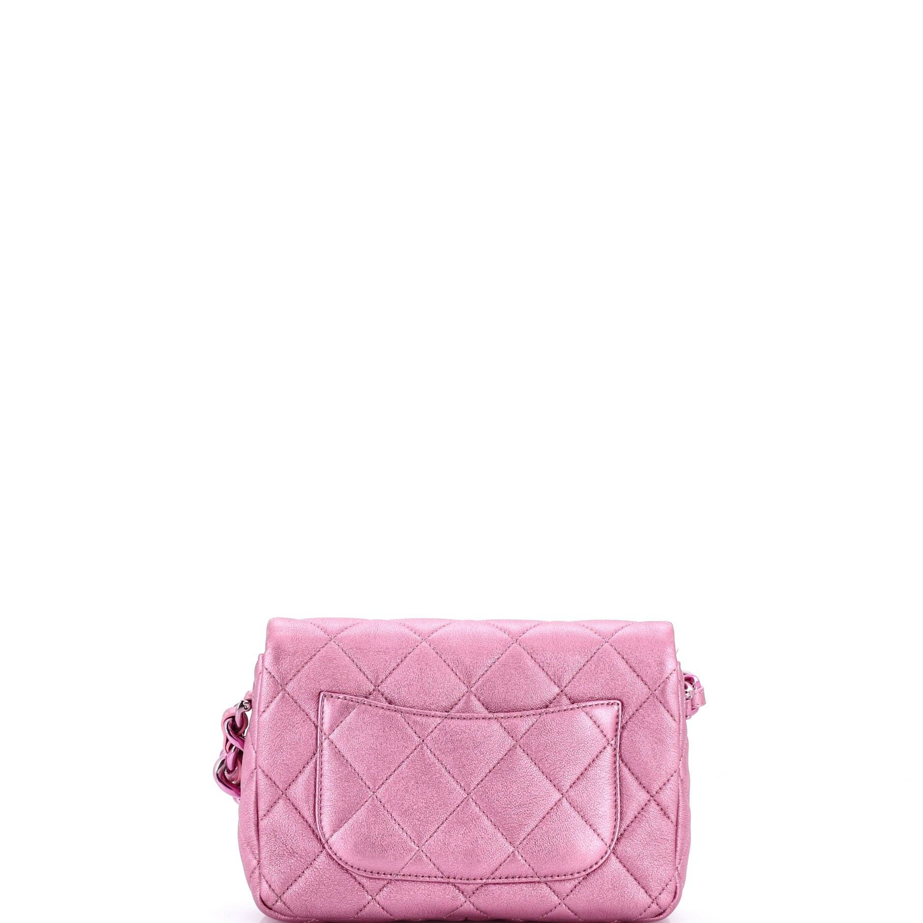 Chunky Chain CC Flap Bag Quilted Metallic Calfskin Small