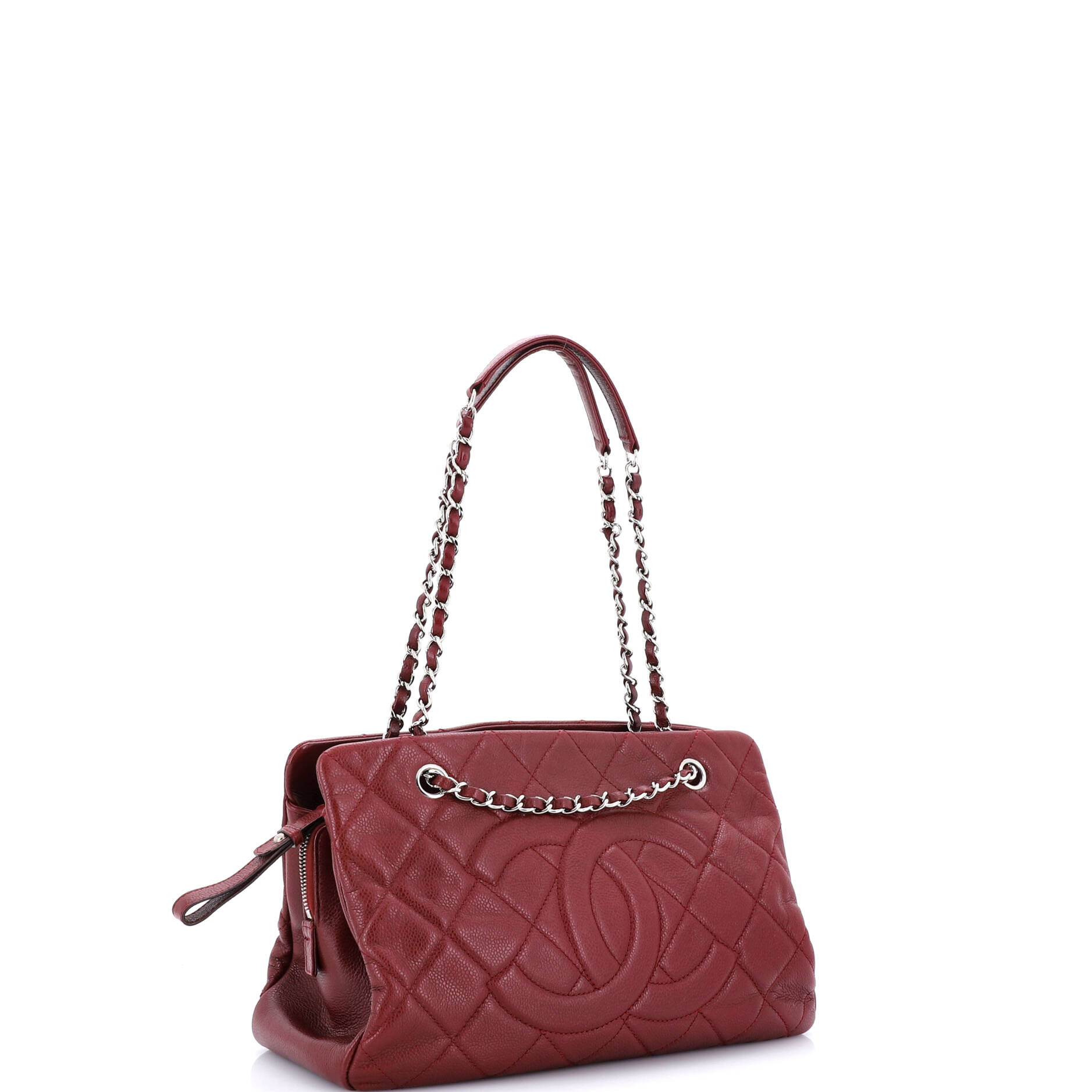 Timeless CC Shopping Tote Quilted Caviar Medium