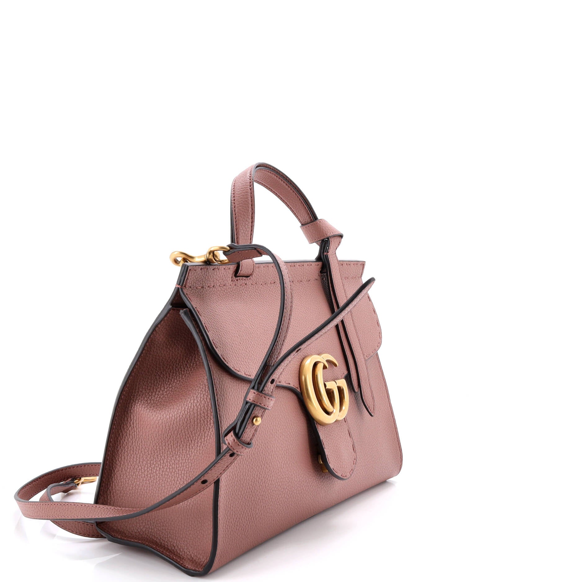 GG Marmont Top Handle Bag Leather Small