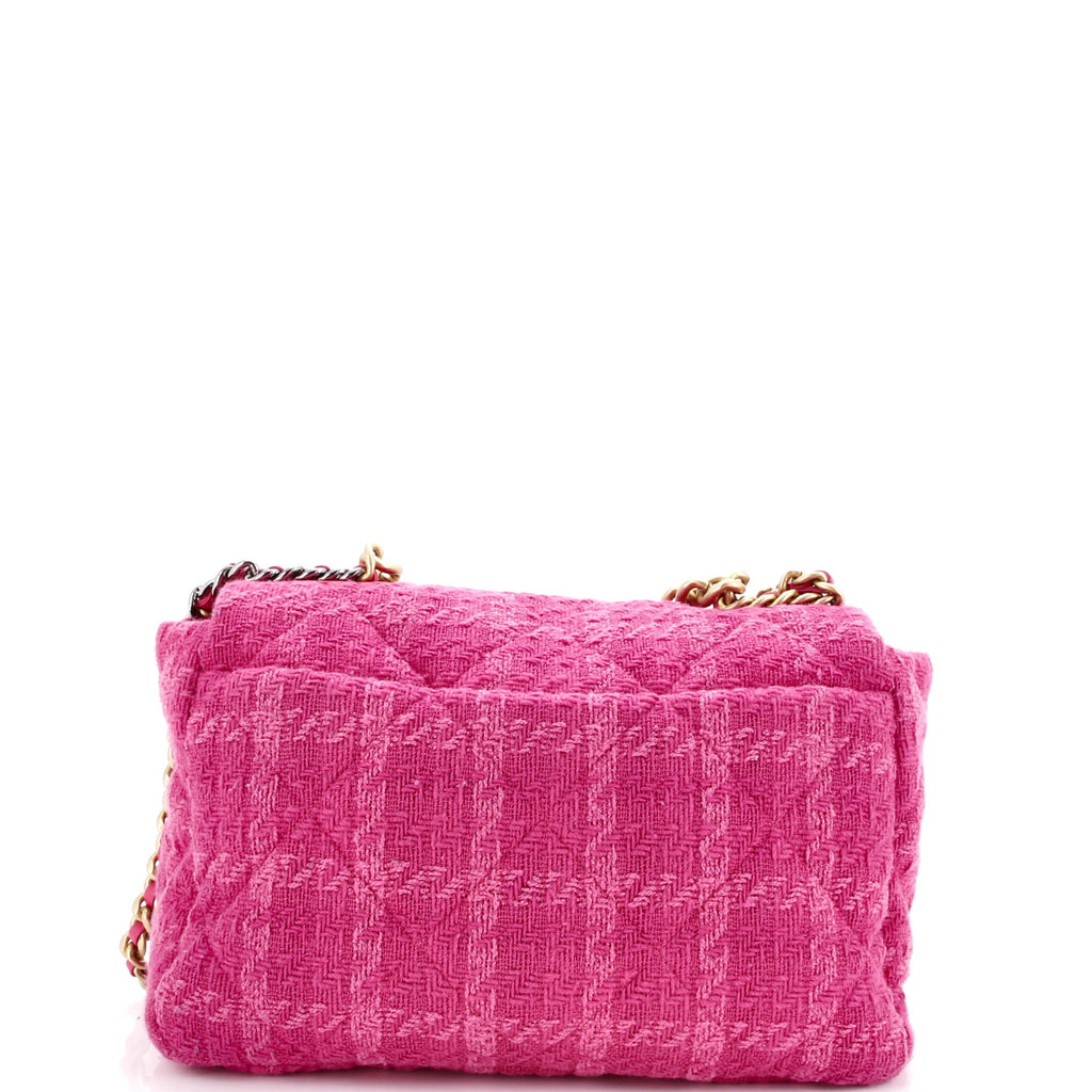 19 Flap Bag Quilted Tweed Maxi