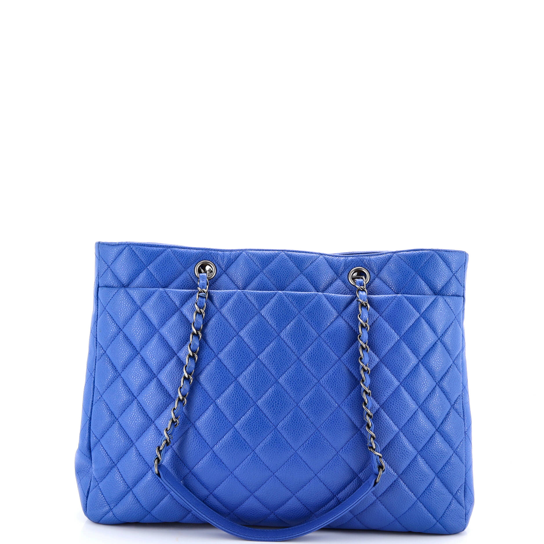 Classic CC Shopping Tote Quilted Caviar Large