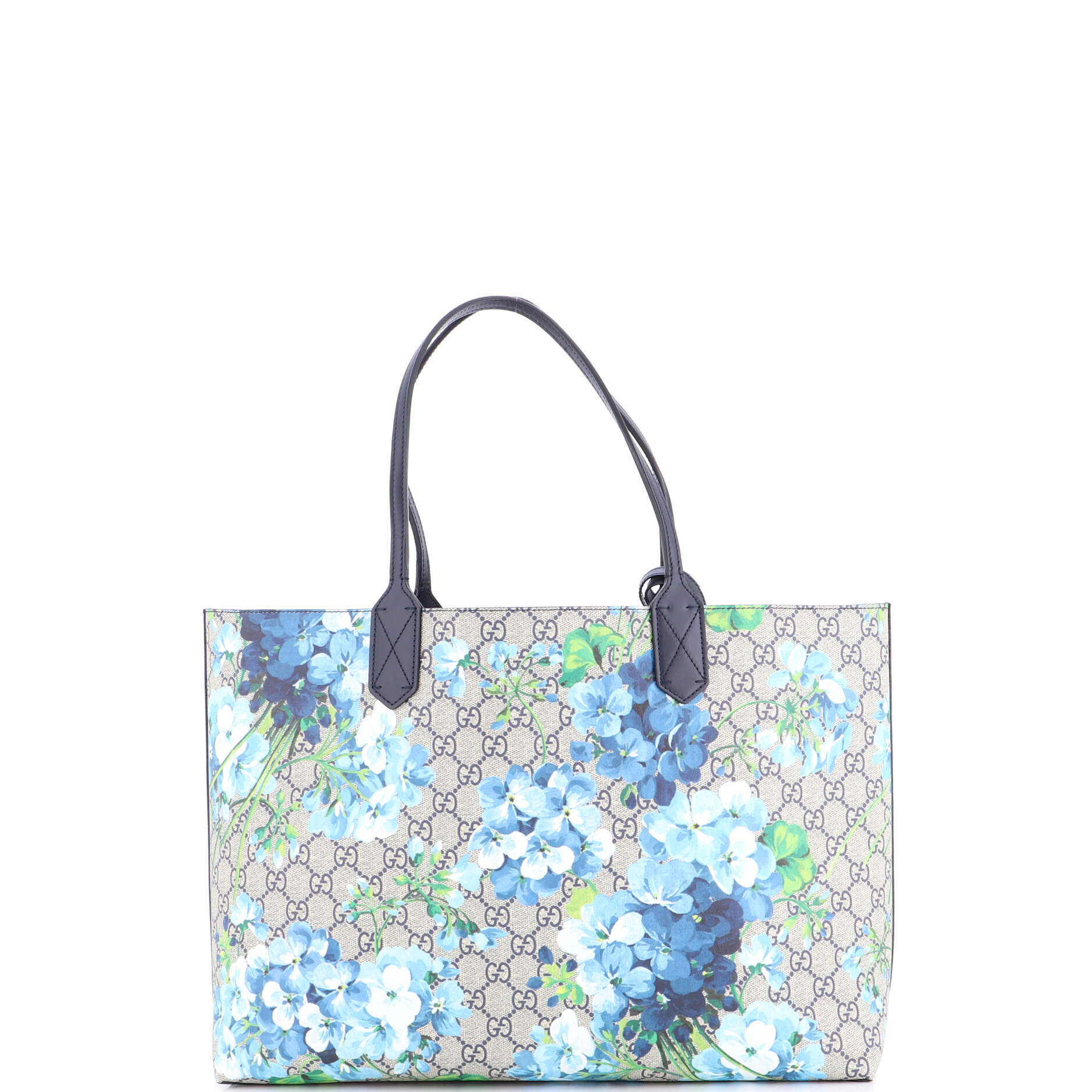 Reversible Tote Blooms GG Print Leather Medium