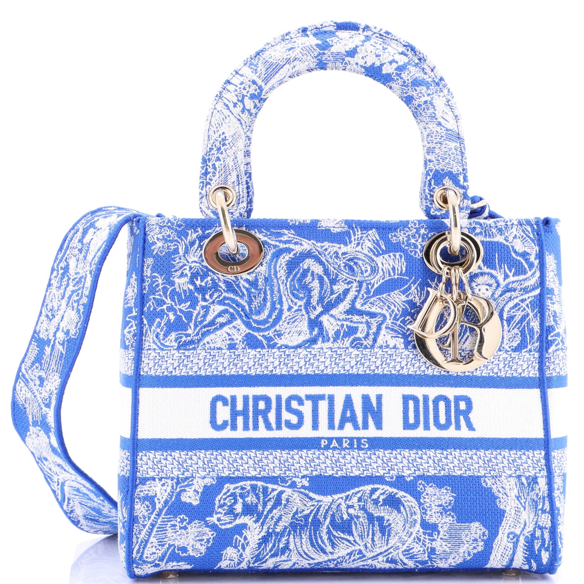 Toile de Jouy Lady D-Lite Bag Embroidered Canvas