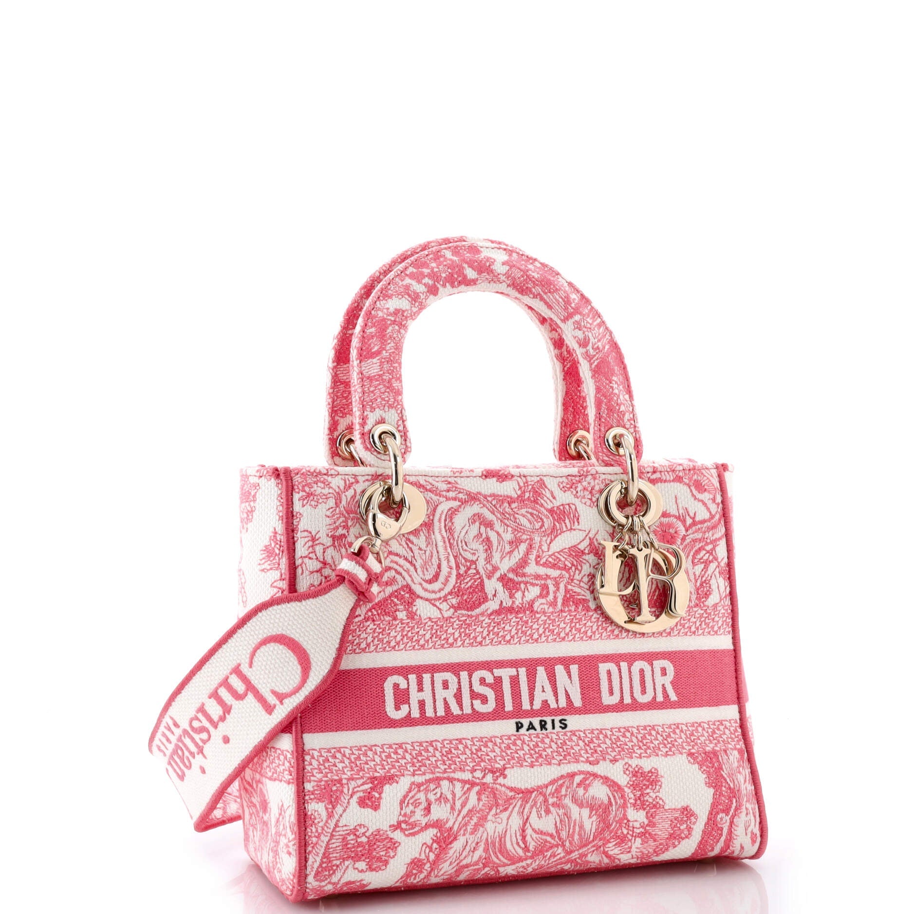 Toile de Jouy Lady D-Lite Bag Embroidered Canvas
