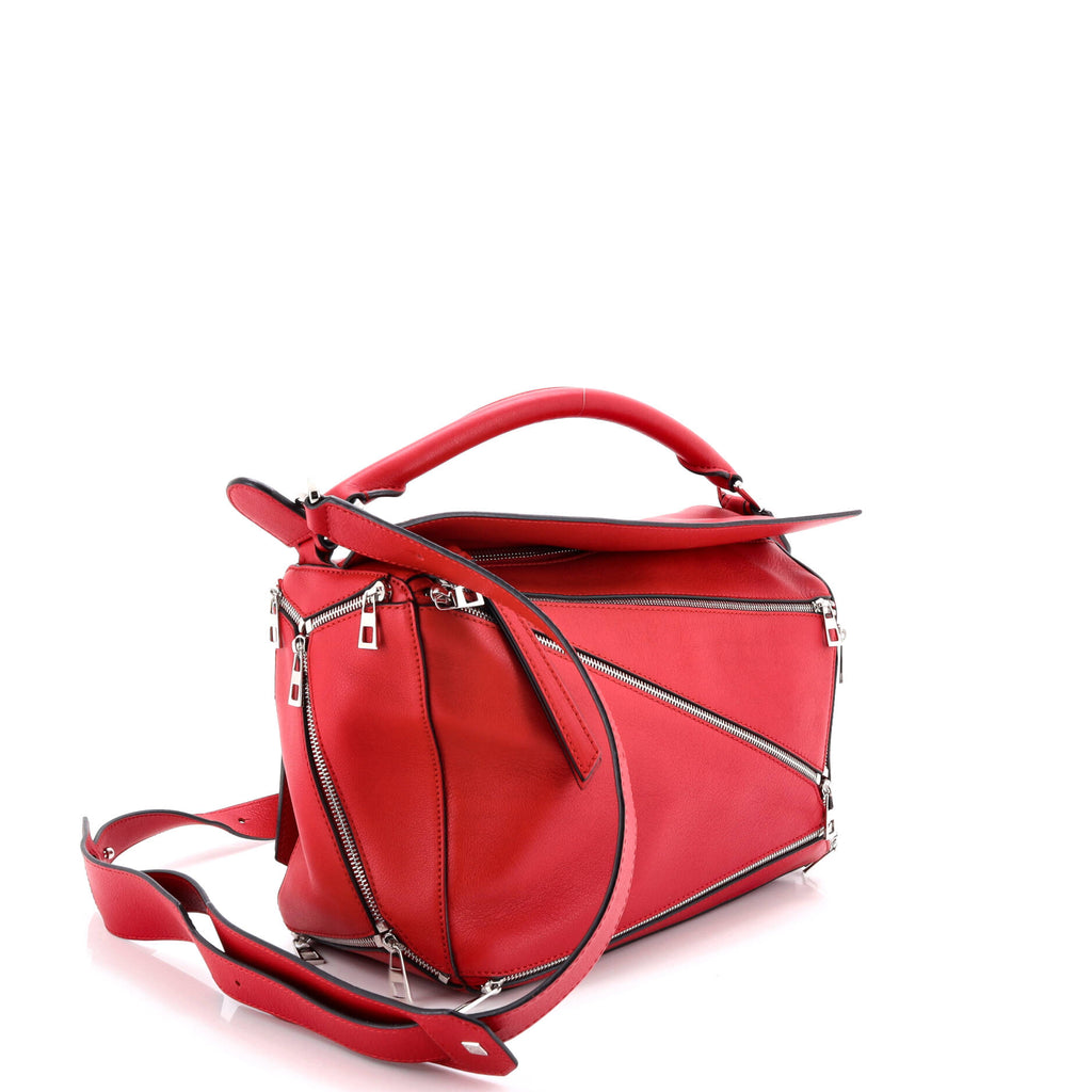 Puzzle Bag Zipper Embellished Leather Medium