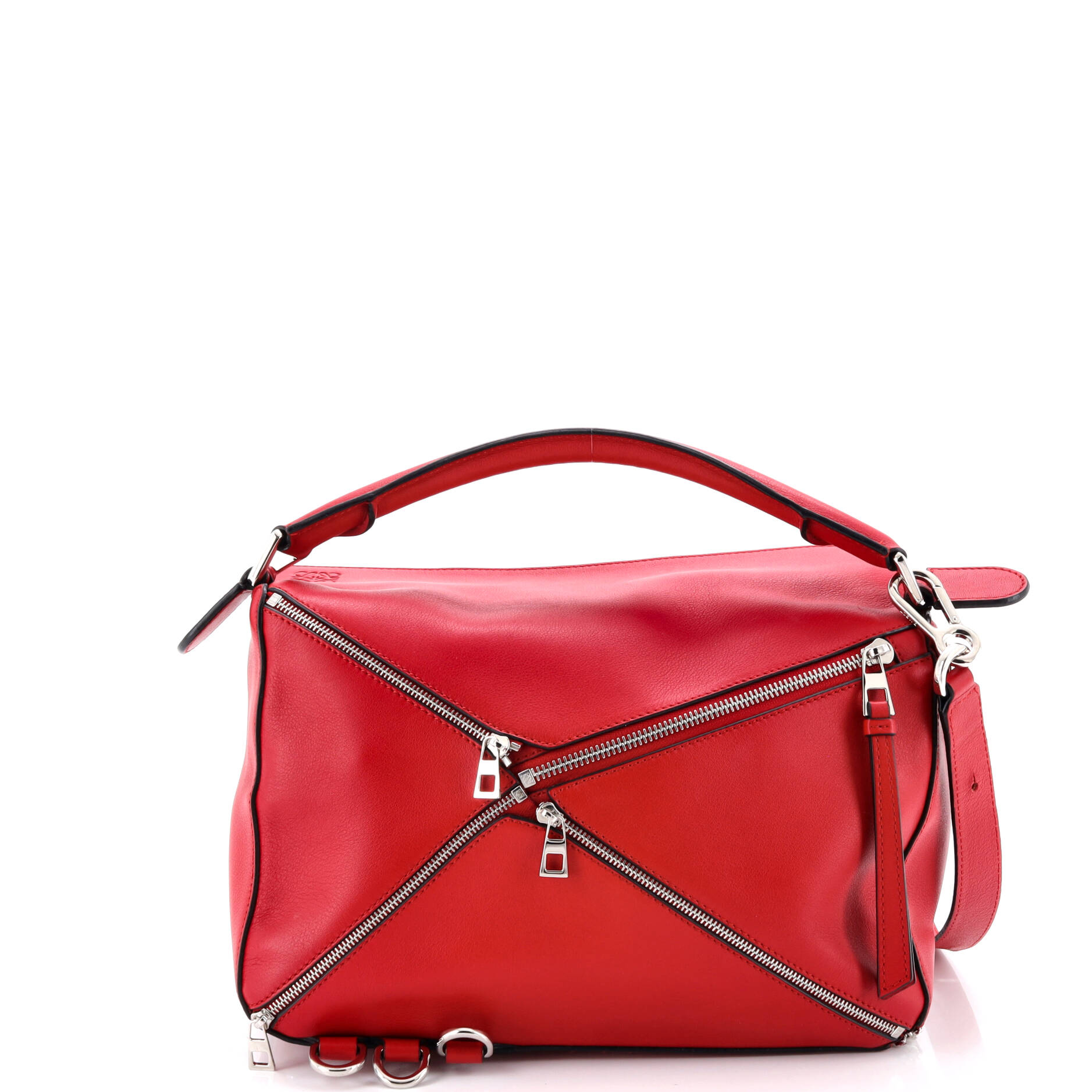Puzzle Bag Zipper Embellished Leather Medium