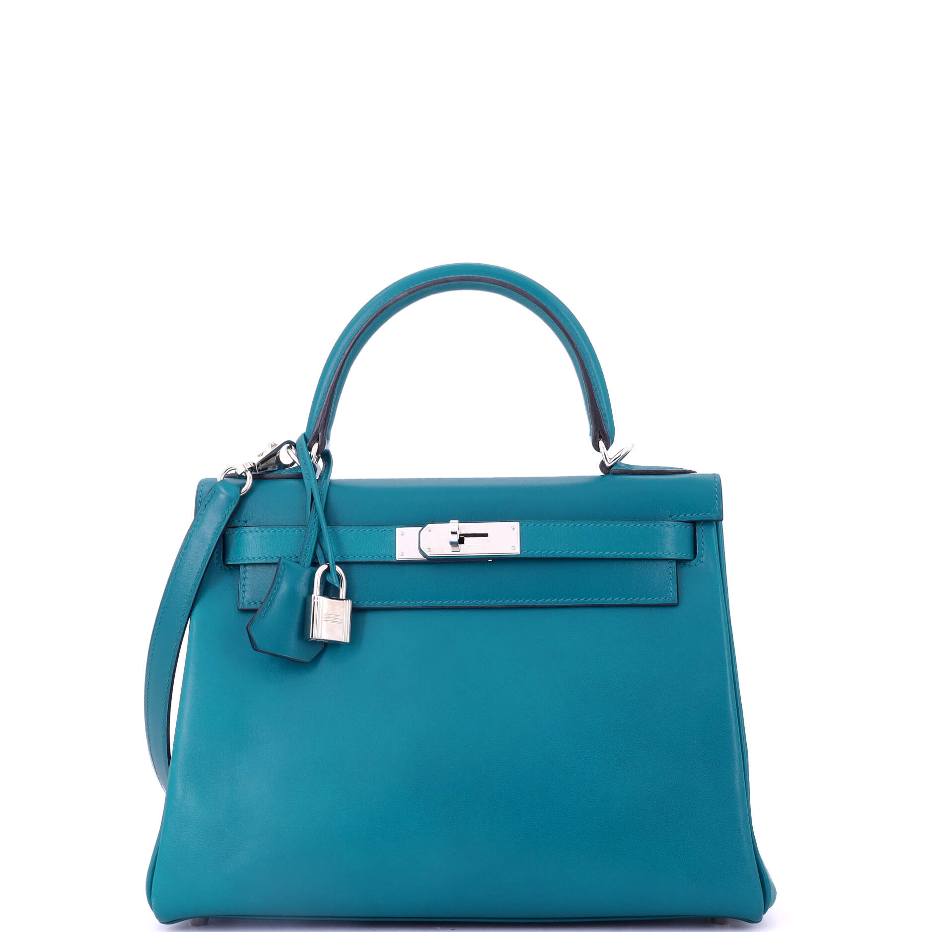 Kelly Handbag Bleu Izmir Tadelakt with Palladium Hardware 28