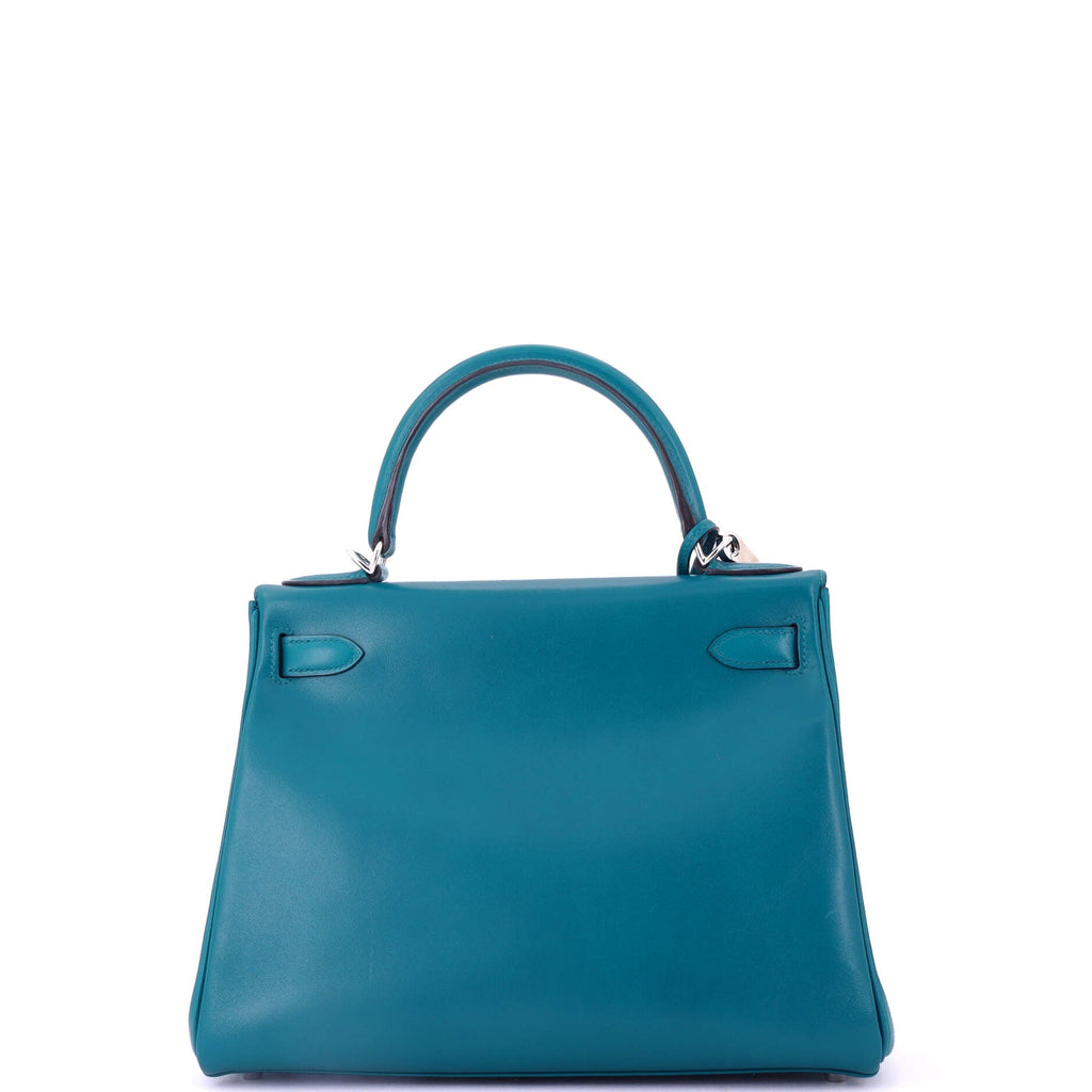 Kelly Handbag Bleu Izmir Tadelakt with Palladium Hardware 28