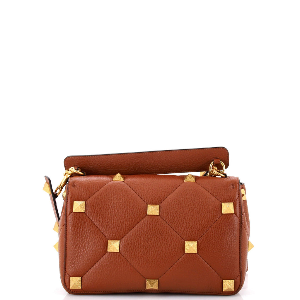 Roman Stud Flap Bag Quilted Leather Large