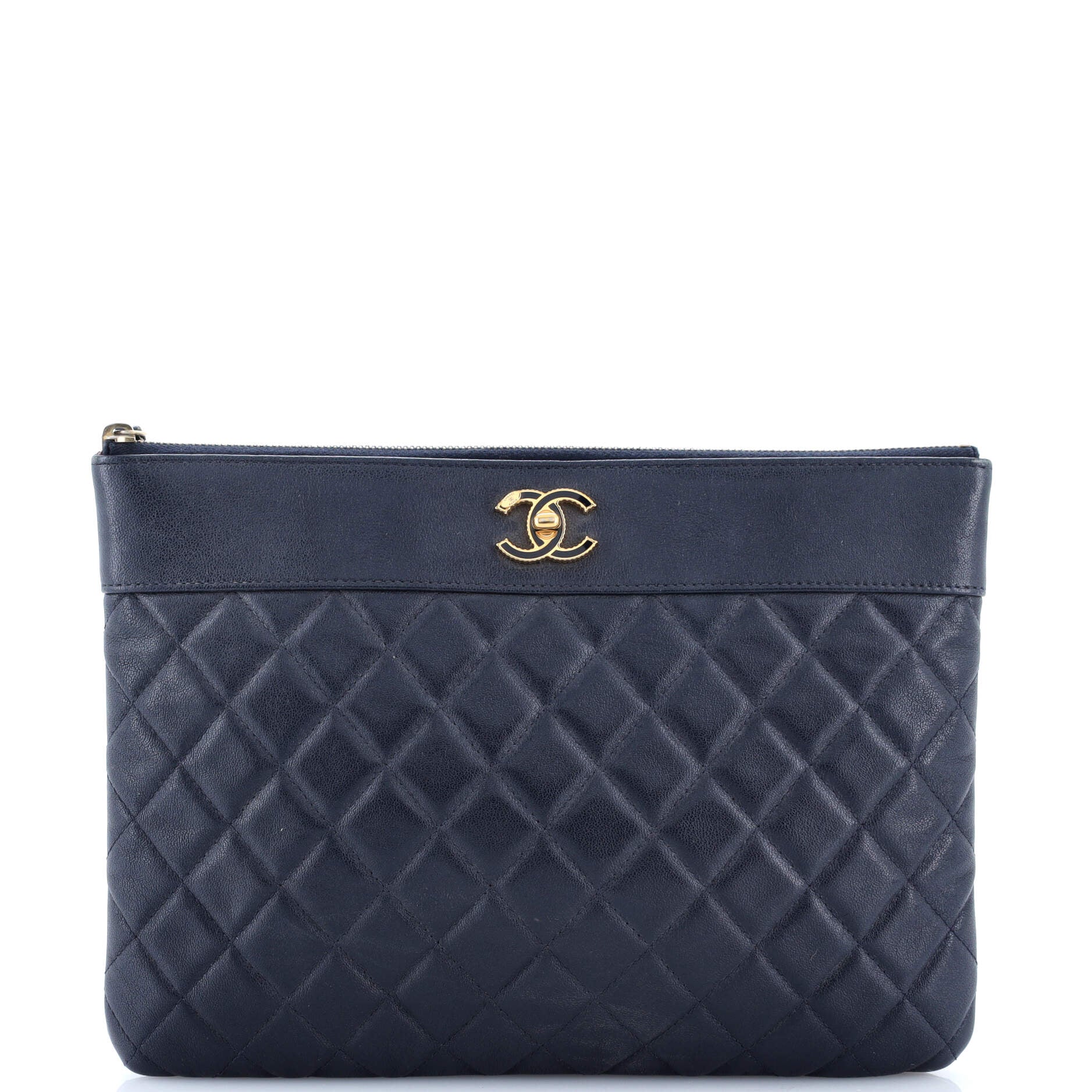 Mademoiselle Vintage O Case Clutch Quilted Sheepskin Medium