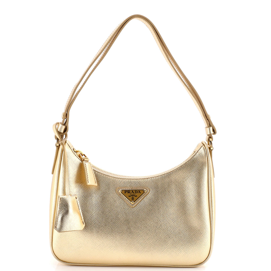 Adjustable Handle Zip Hobo Saffiano Leather Mini
