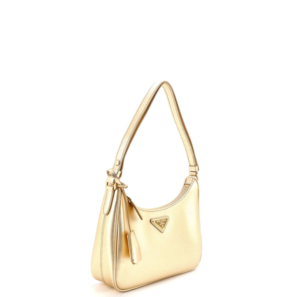 Adjustable Handle Zip Hobo Saffiano Leather Mini