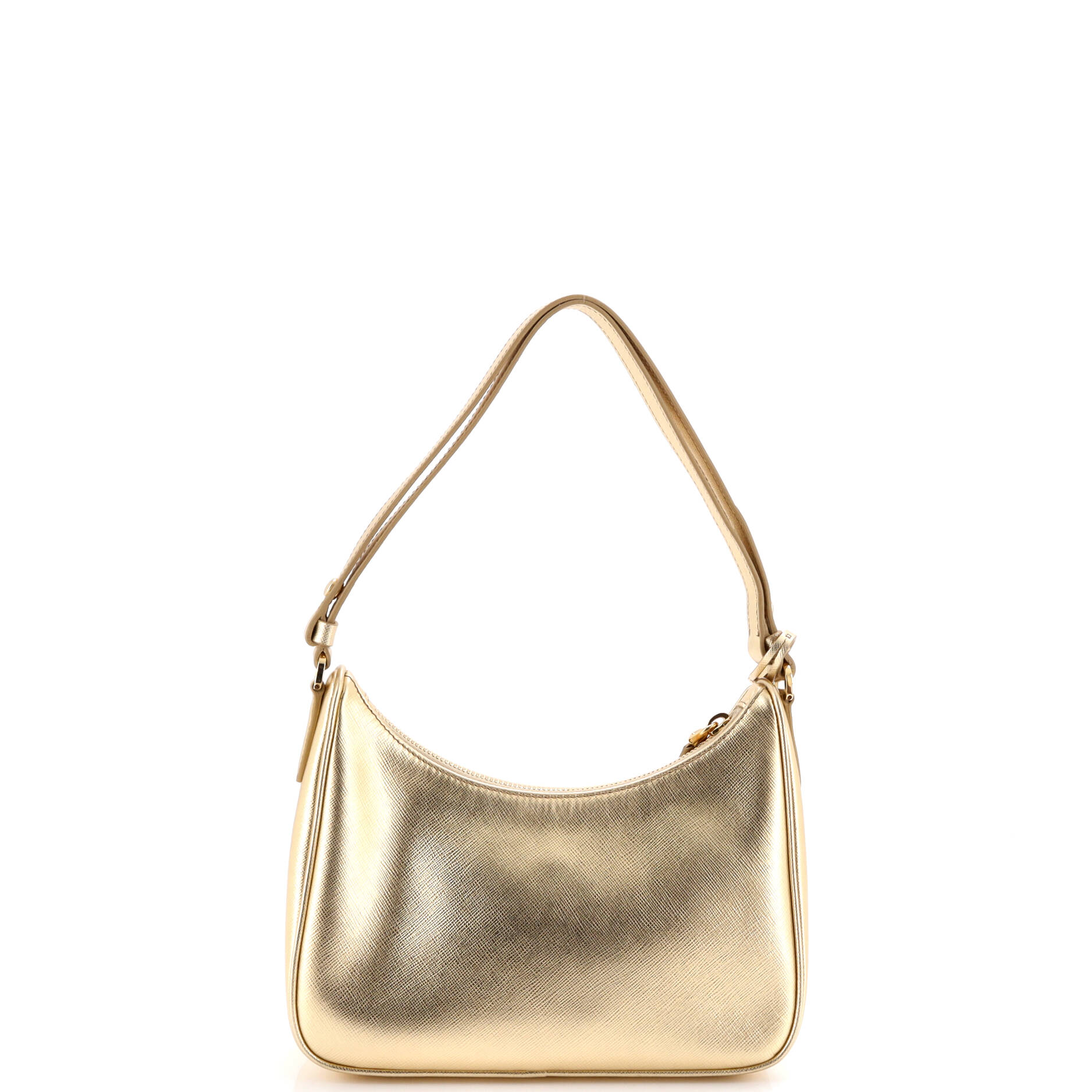 Adjustable Handle Zip Hobo Saffiano Leather Mini