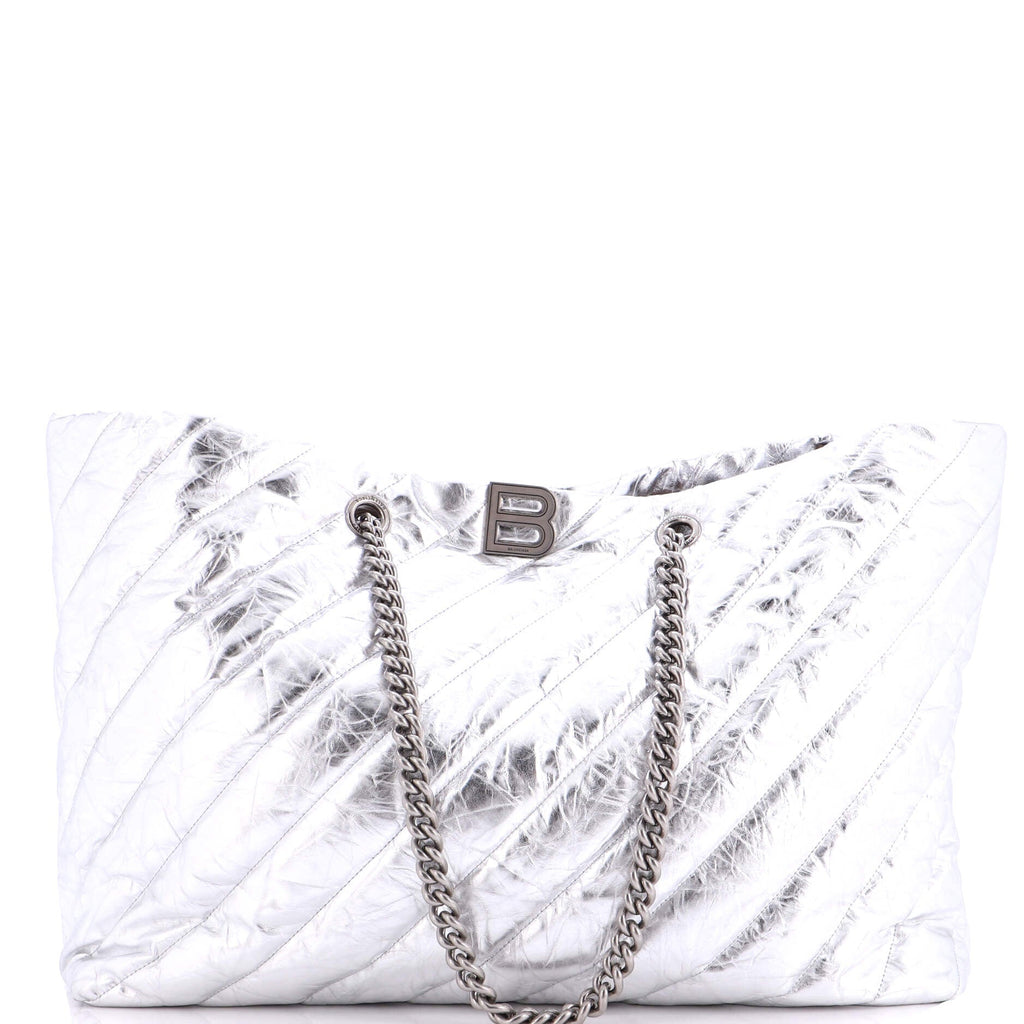 Crush Carry All Chain Tote Quilted Leather Large