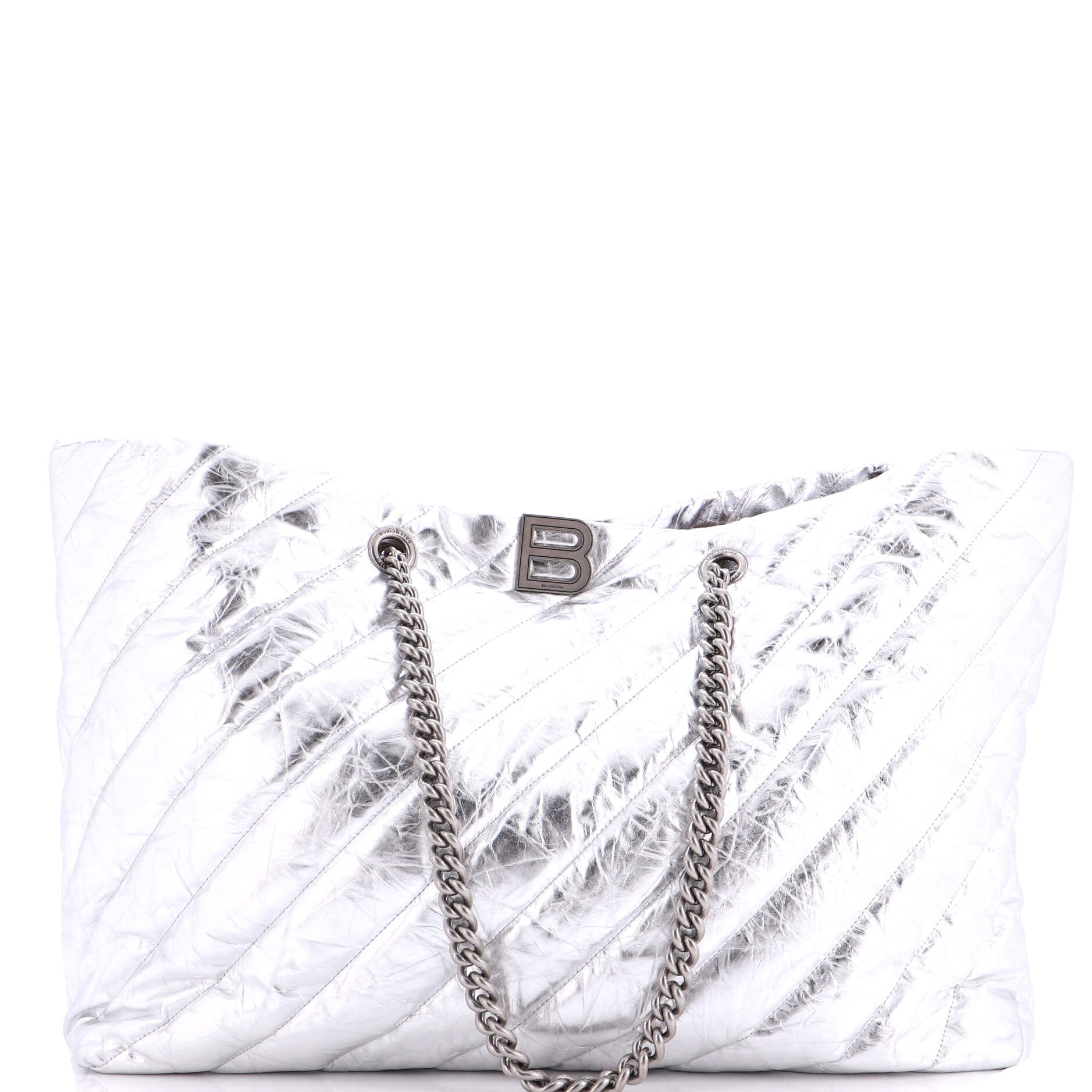 Crush Carry All Chain Tote Quilted Leather Large