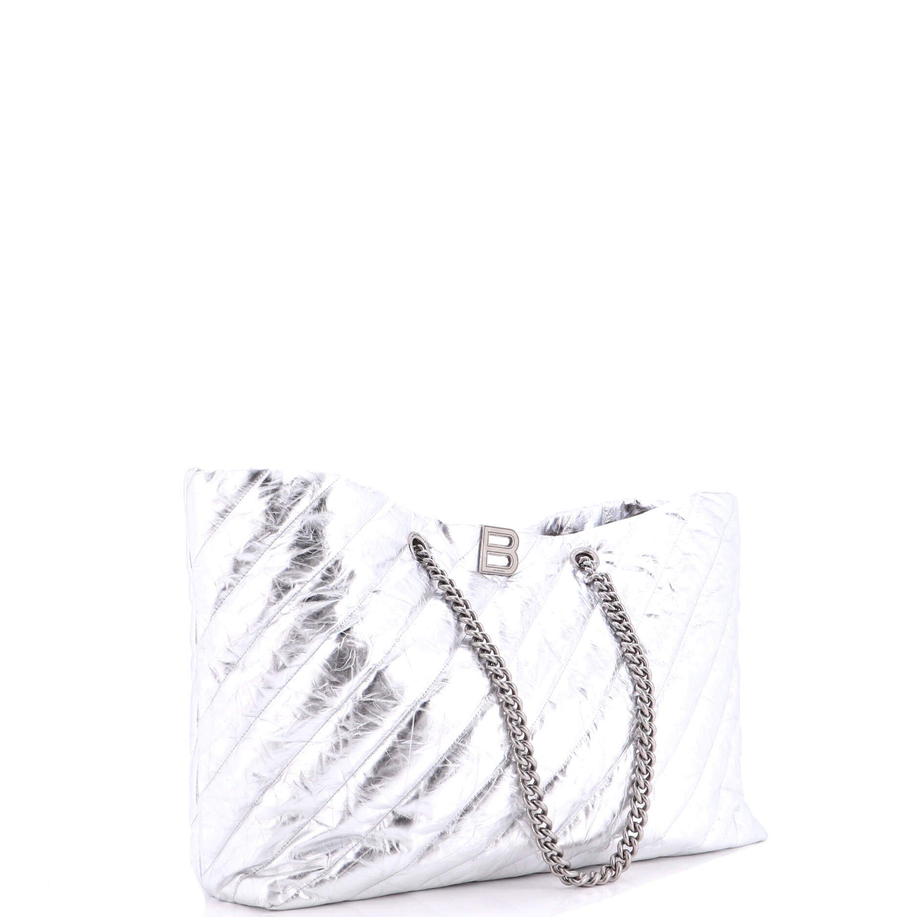 Crush Carry All Chain Tote Quilted Leather Large