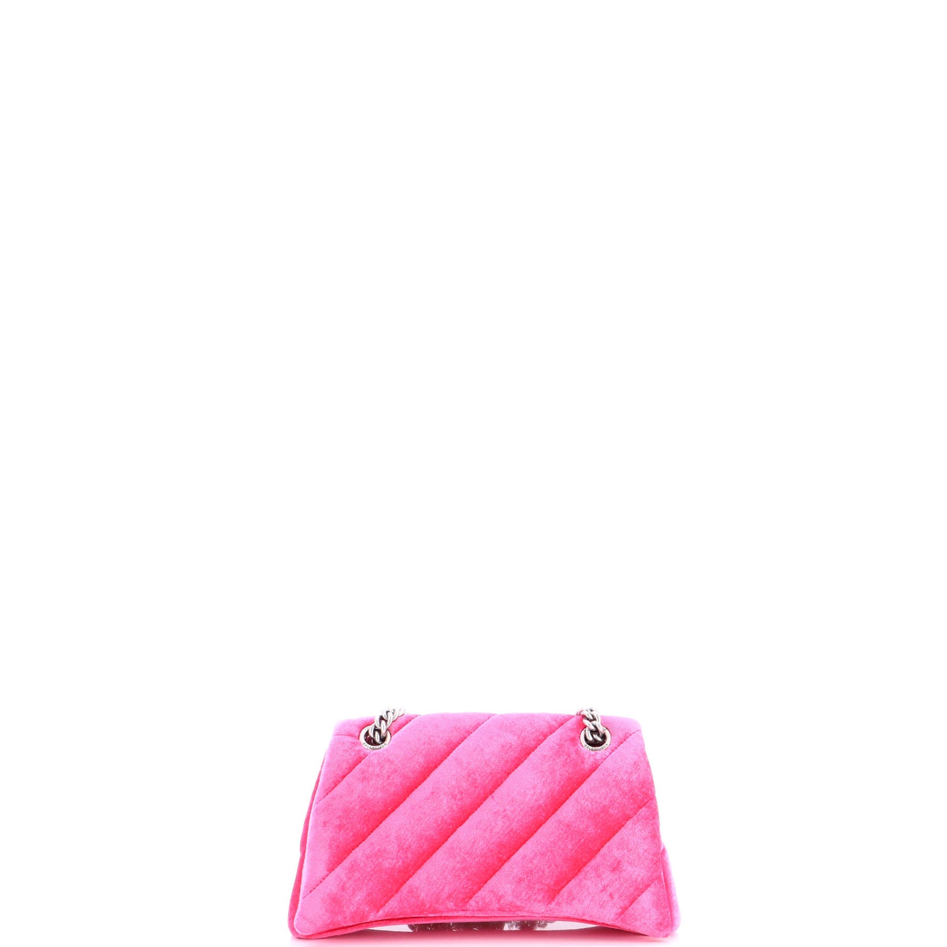 Crush Chain Flap Bag Quilted Velvet Medium