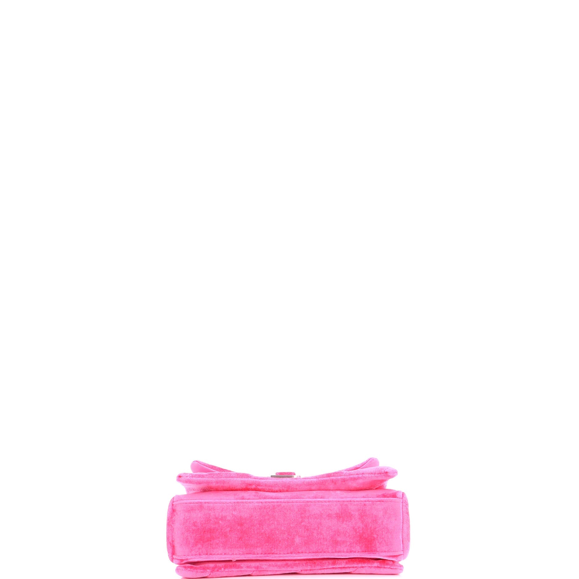 Crush Chain Flap Bag Quilted Velvet Medium